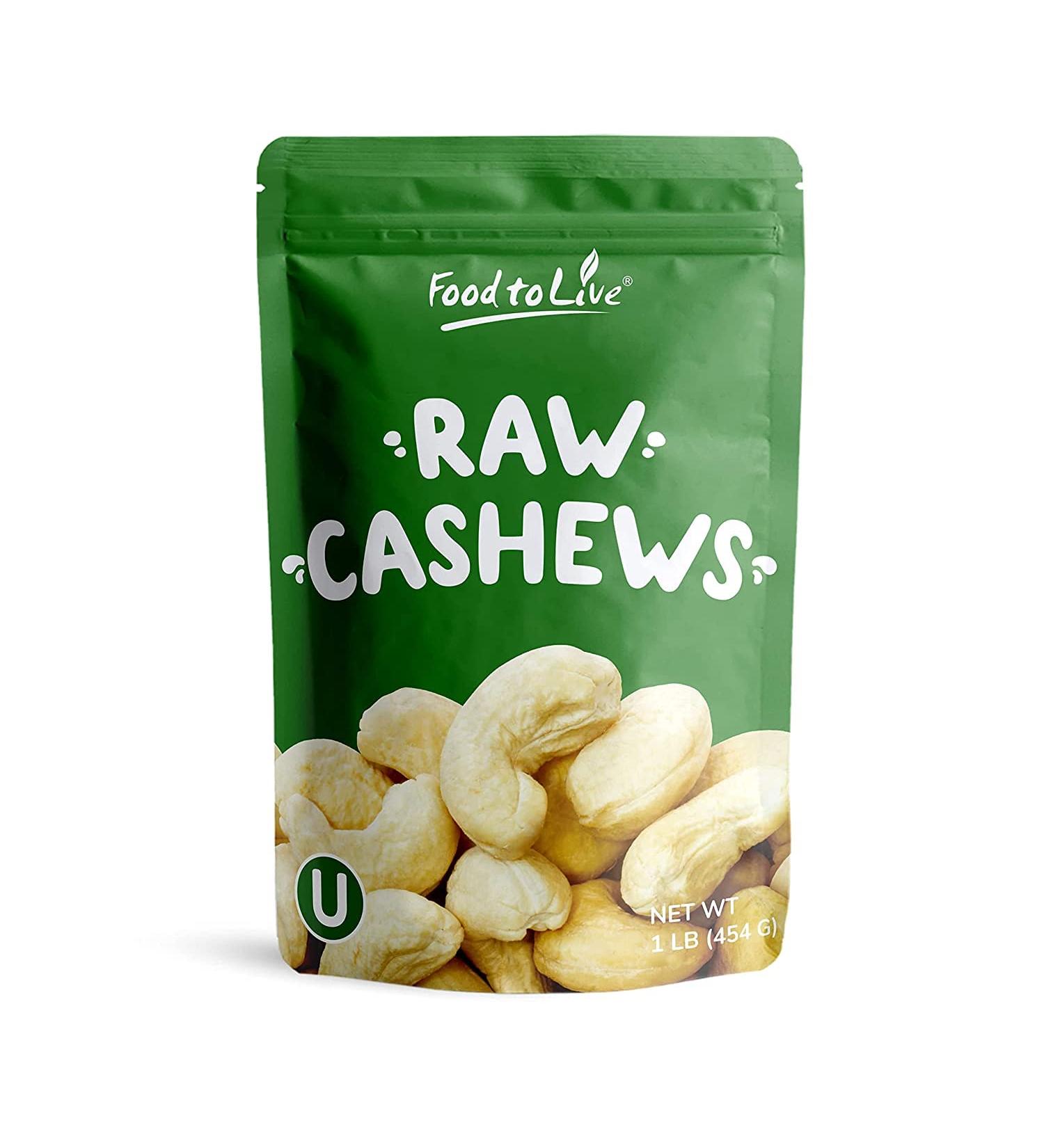 1 lb Raw Cashews - Non-GMO Deluxe Whole Nuts, Unsalted, Unroasted - W-320 Size, Vegan & Kosher - Bulk Packed - Rich in Phosphorus, Magnesium, Copper & Manganese - Buy Online on GoSupps.com