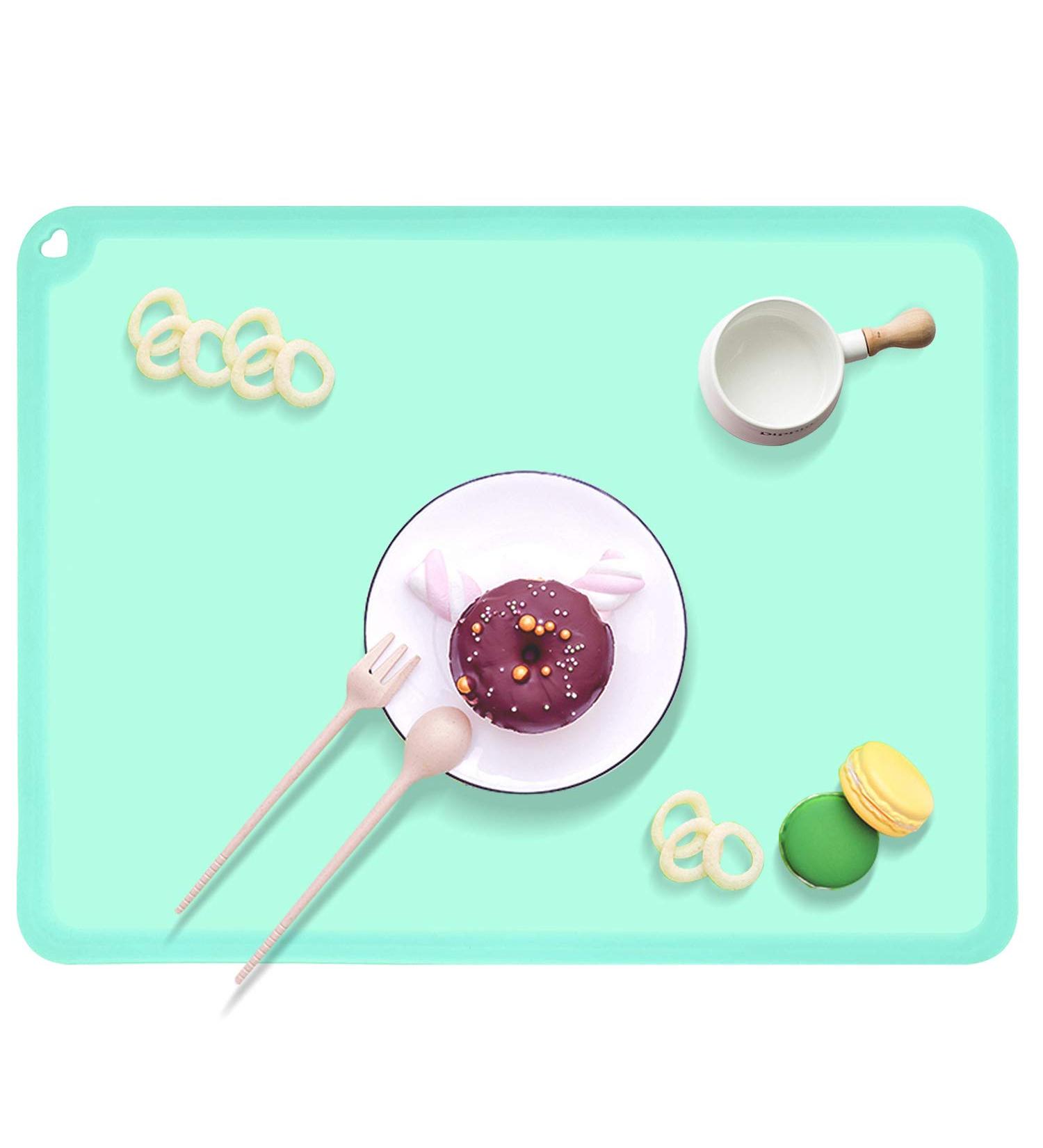 Silicone Non-Slip Baby Placemat - BPA Free Toddler Dining Mat in Baby Green - Buy Online on GoSupps.com