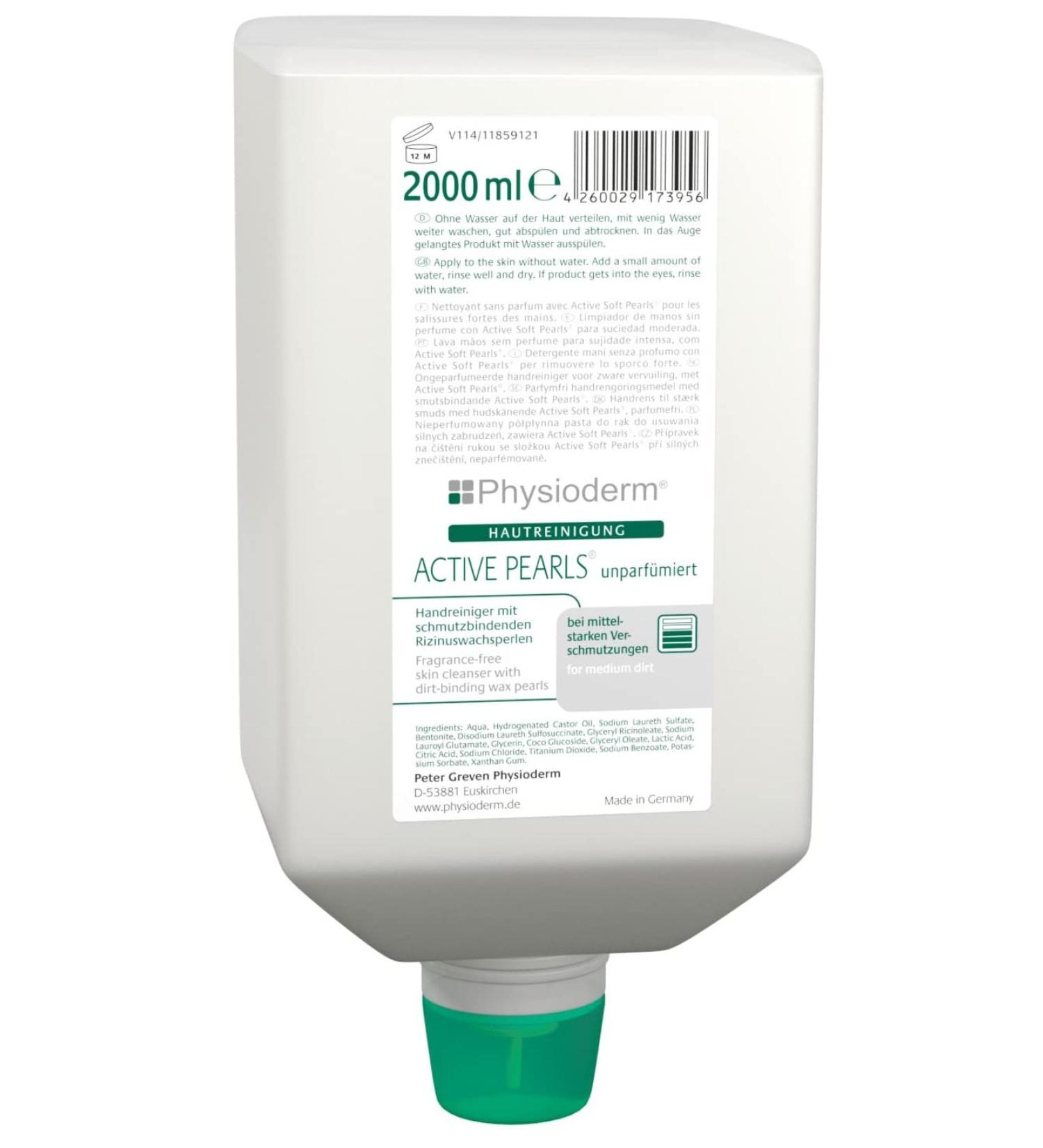 Physioderm Active Pearls Skin Cleanser - 2000 ml Collapsible Bottle - 4260029173956