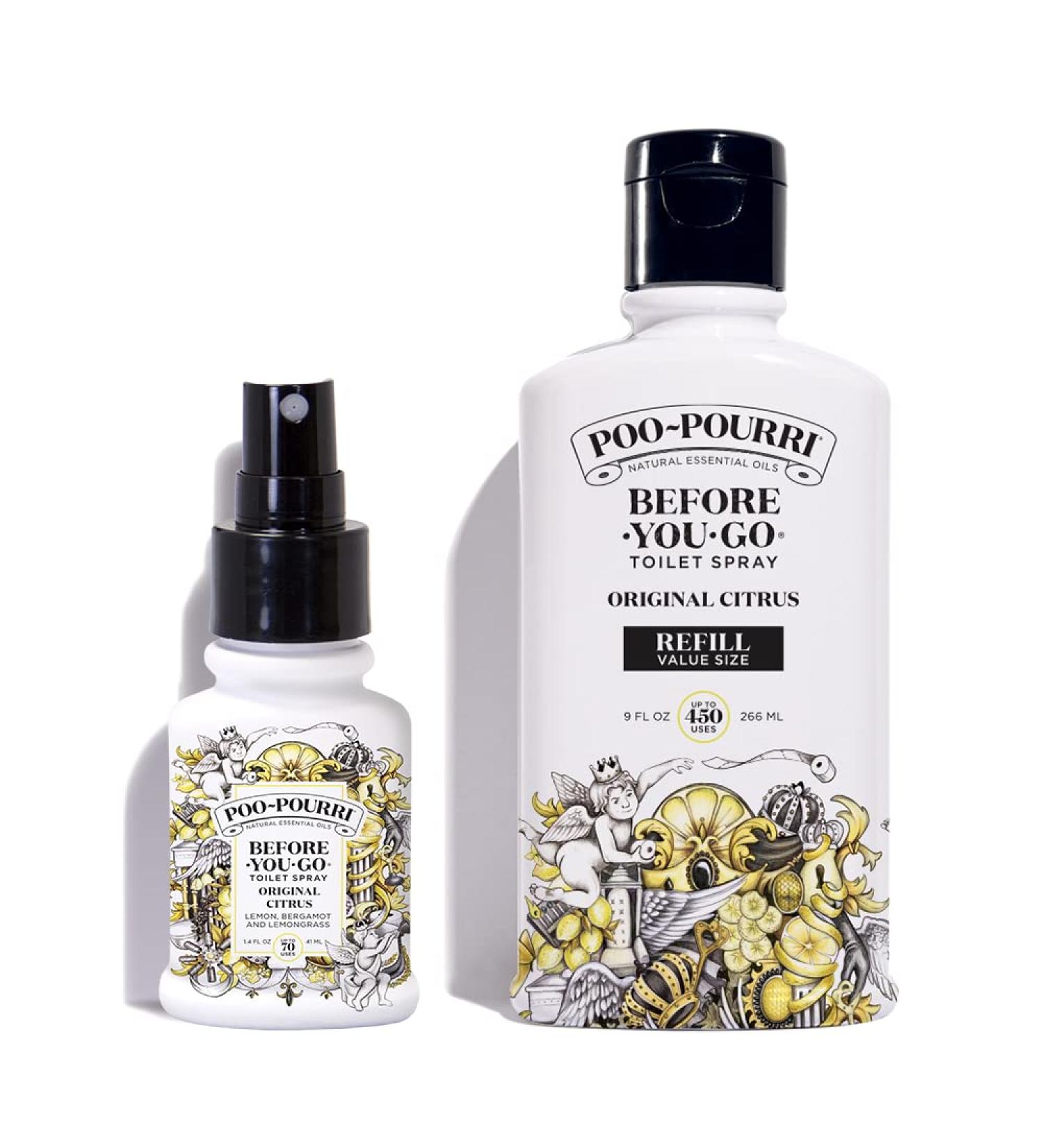 Poo-Pourri Original Citrus Refill Bundle - 9-Ounce & 1.4-Ounce Bottles - Buy Online on GoSupps.com