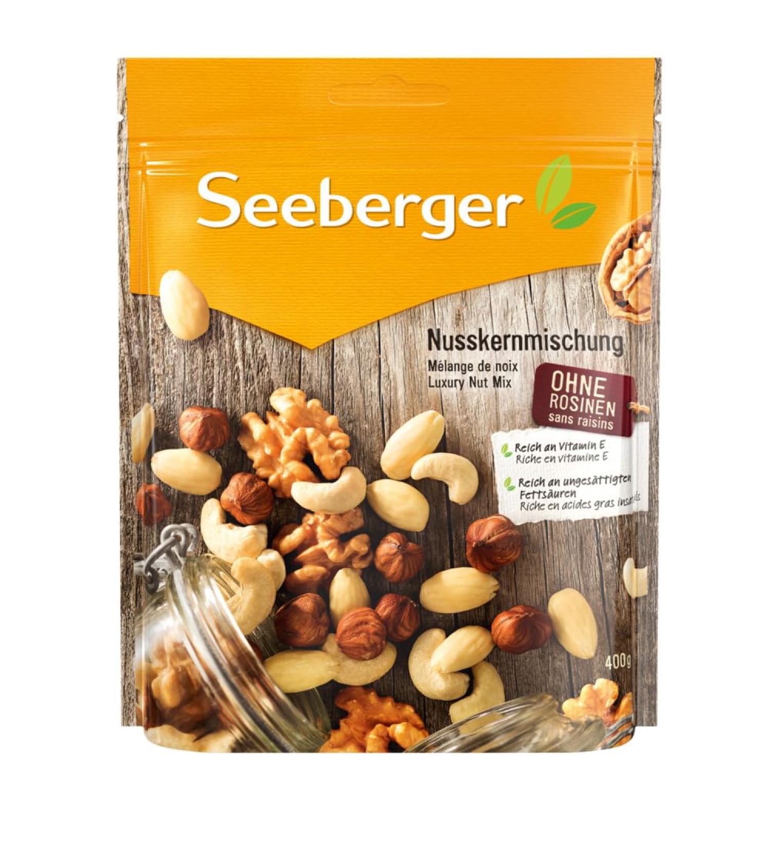 Seeberger Nusskern Mix 7 Pack: Pure nut mix made of crisp hazelnut kernels almonds walnuts & cashew nuts-intensive nut aroma gluten-free (7 x 400 g) 400 g (7 Pack) 400 g (pack)