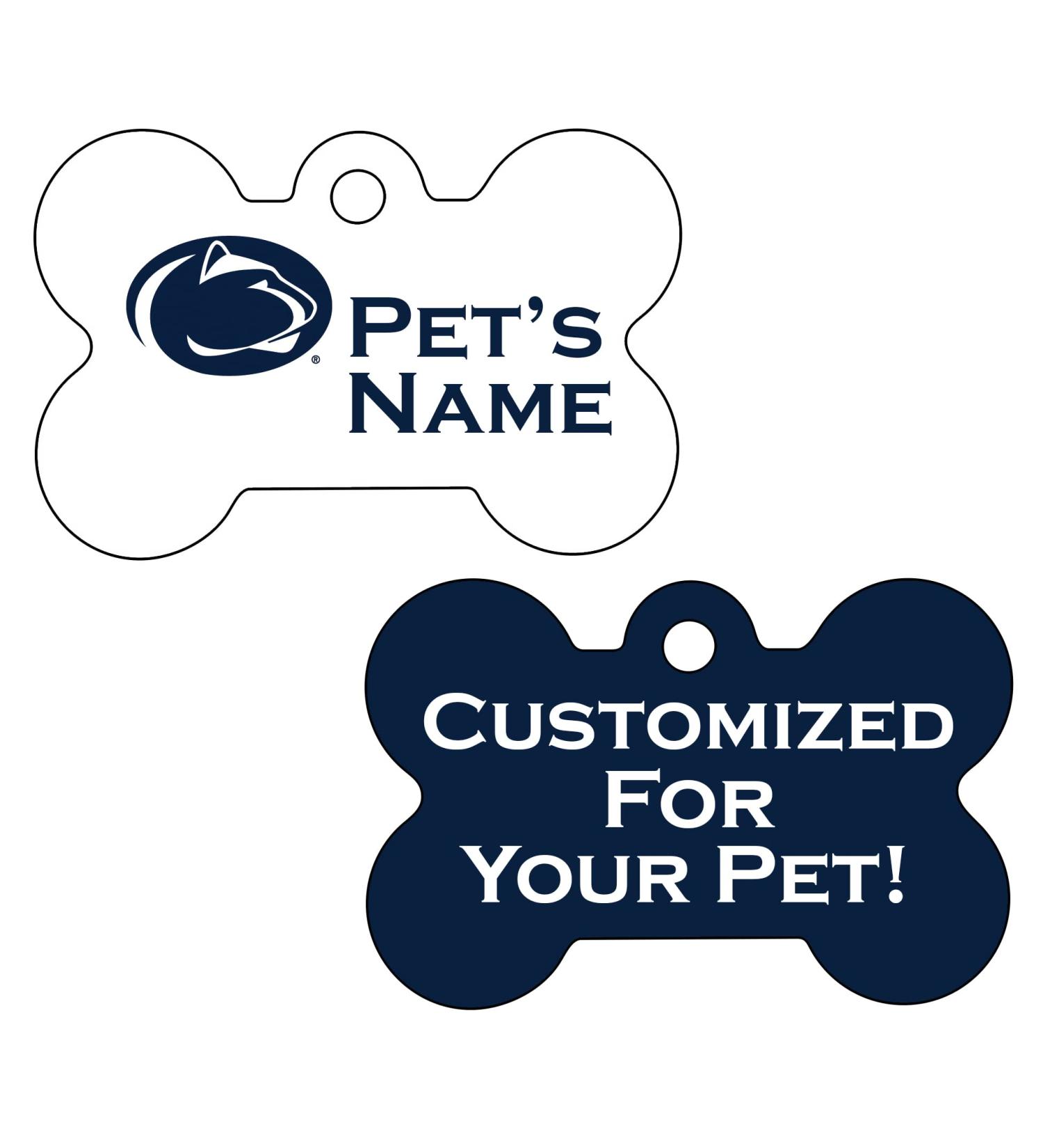 Officially Licensed Penn State Nittany Lions 2-Sided Pet Id Dog Tag | Personalized Bone Shape - Buy Online on GoSupps.com
