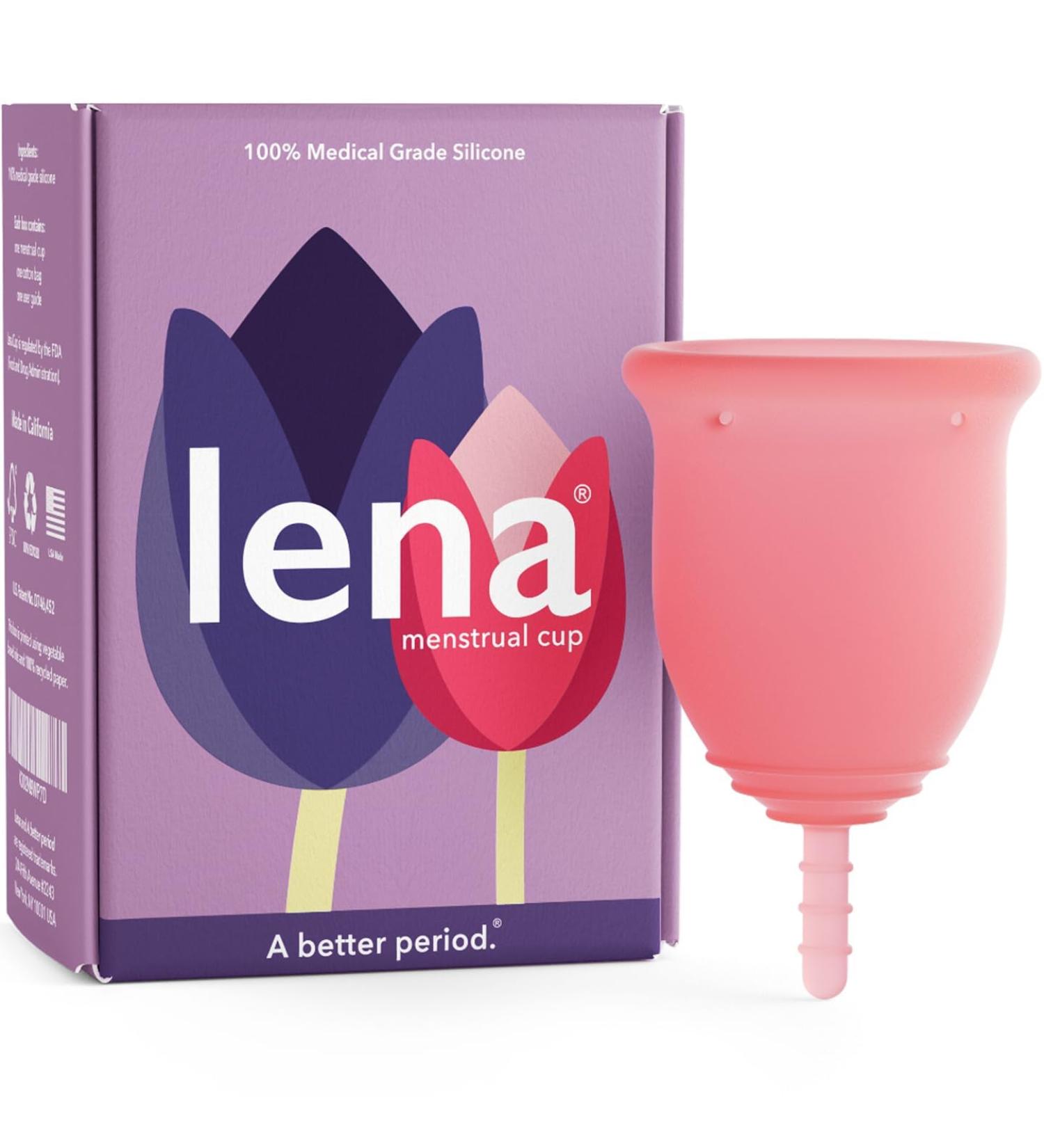 Lena Cup Reusable Menstrual Cup | Pink Large | Experienced and Advanced Cup Users | Tampon Pad and Period Disc Alternative | Feminine Care Hygiene Products Large Classic Pink - Buy Online on GoSupps.com
