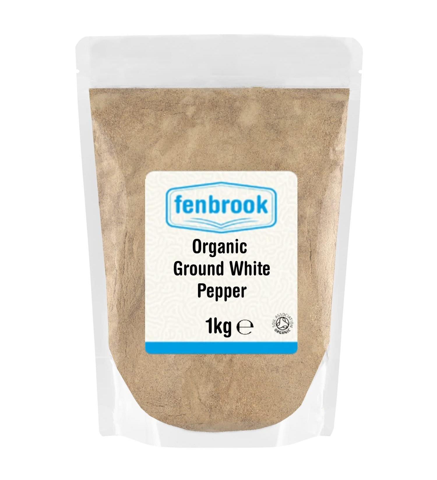 Organic Ground White Pepper 1kg | Certified Organic by Fenbrook Organic - Buy Online on GoSupps.com