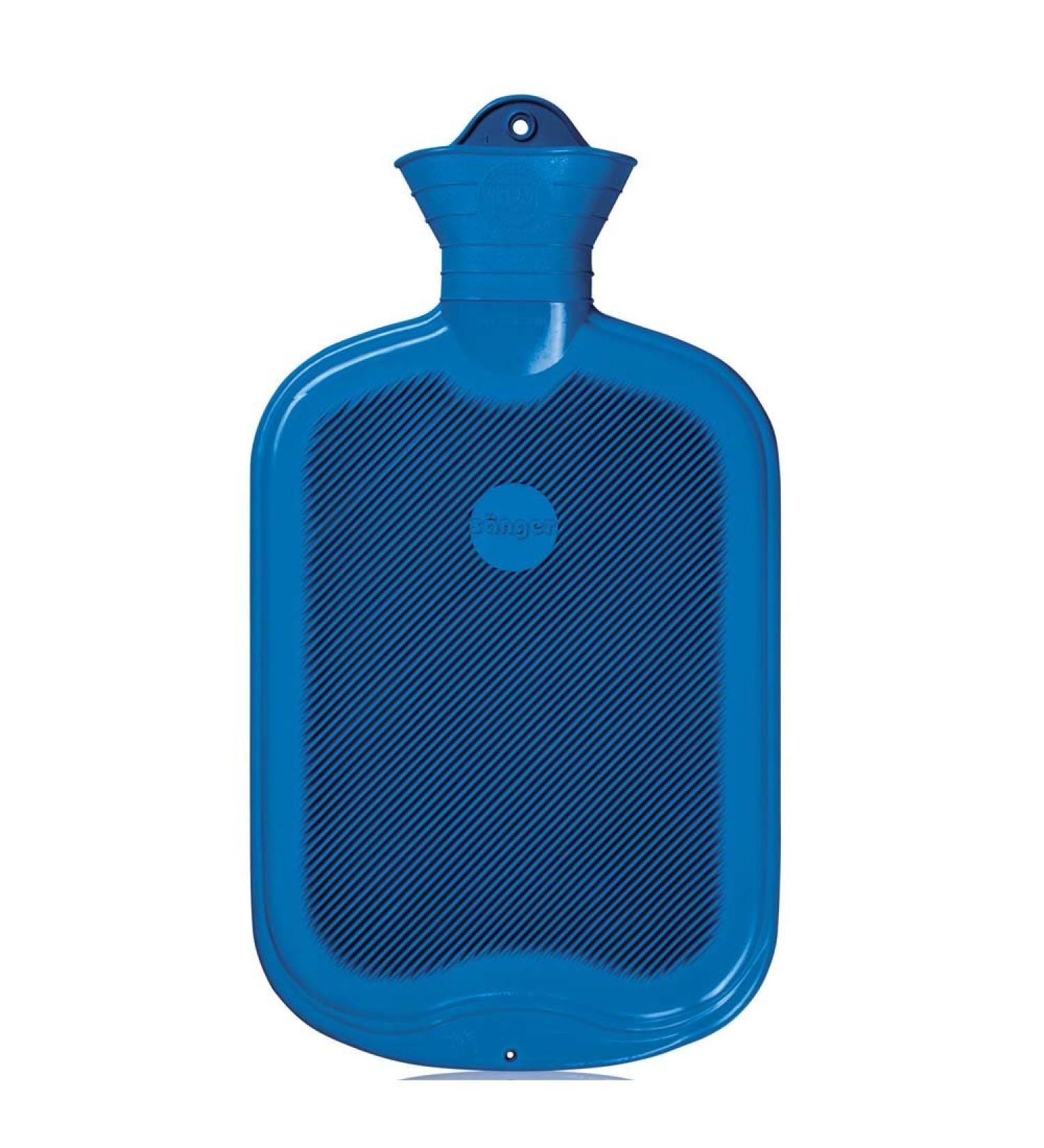 2 litre rubber hot water bottle hot water bottle warm therapy one-sided slats blue