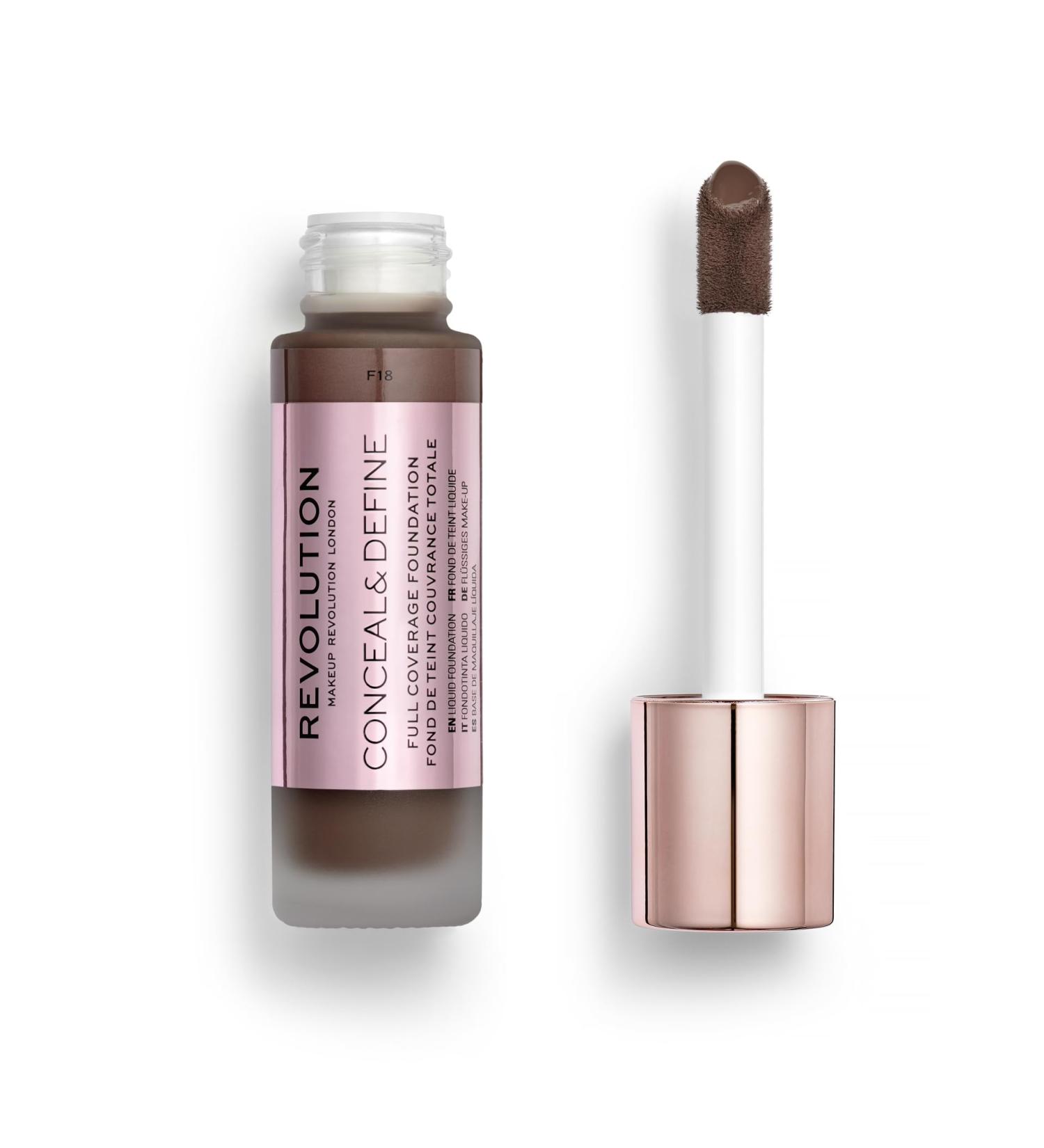 Buy Revolution Beauty Conceal & Define Foundation - Full Coverage Long-Lasting Matte Vegan Cruelty-Free for Dark Skin Tones F18 - 0.8 Fl.Oz - International Shipping Available - Buy Online on GoSupps.com