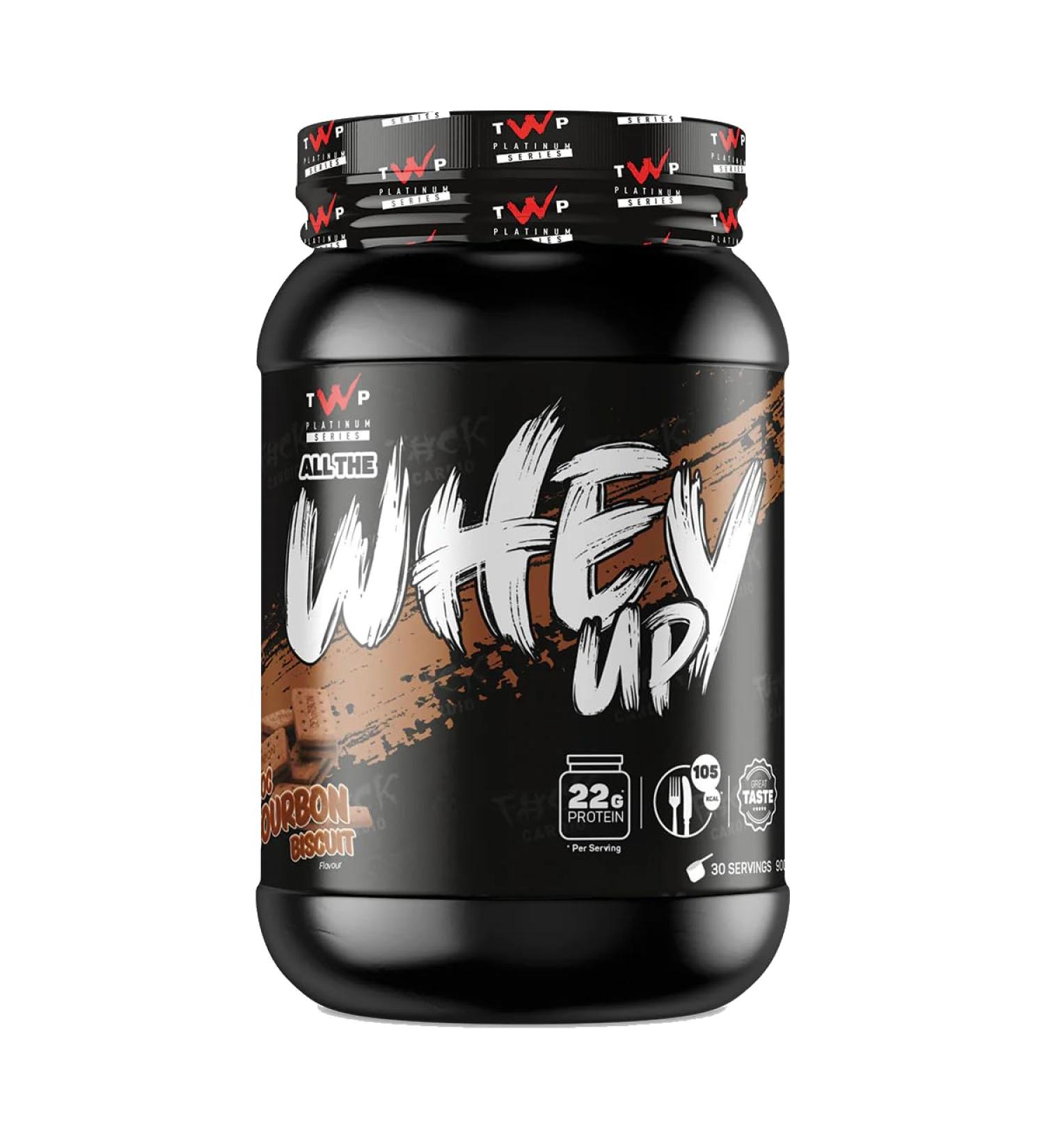 TWP Nutrition Platinum Series All The Whey Up Protein Powder Shake 23g Whey Protein Low Fat Low Carbs 2.1kg/900g & 70/30 Servings Vegetarian Friendly (Choc Bourbon Biscuit 900g) Choc Bourbon Biscuit 900g - Buy Online on GoSupps.com