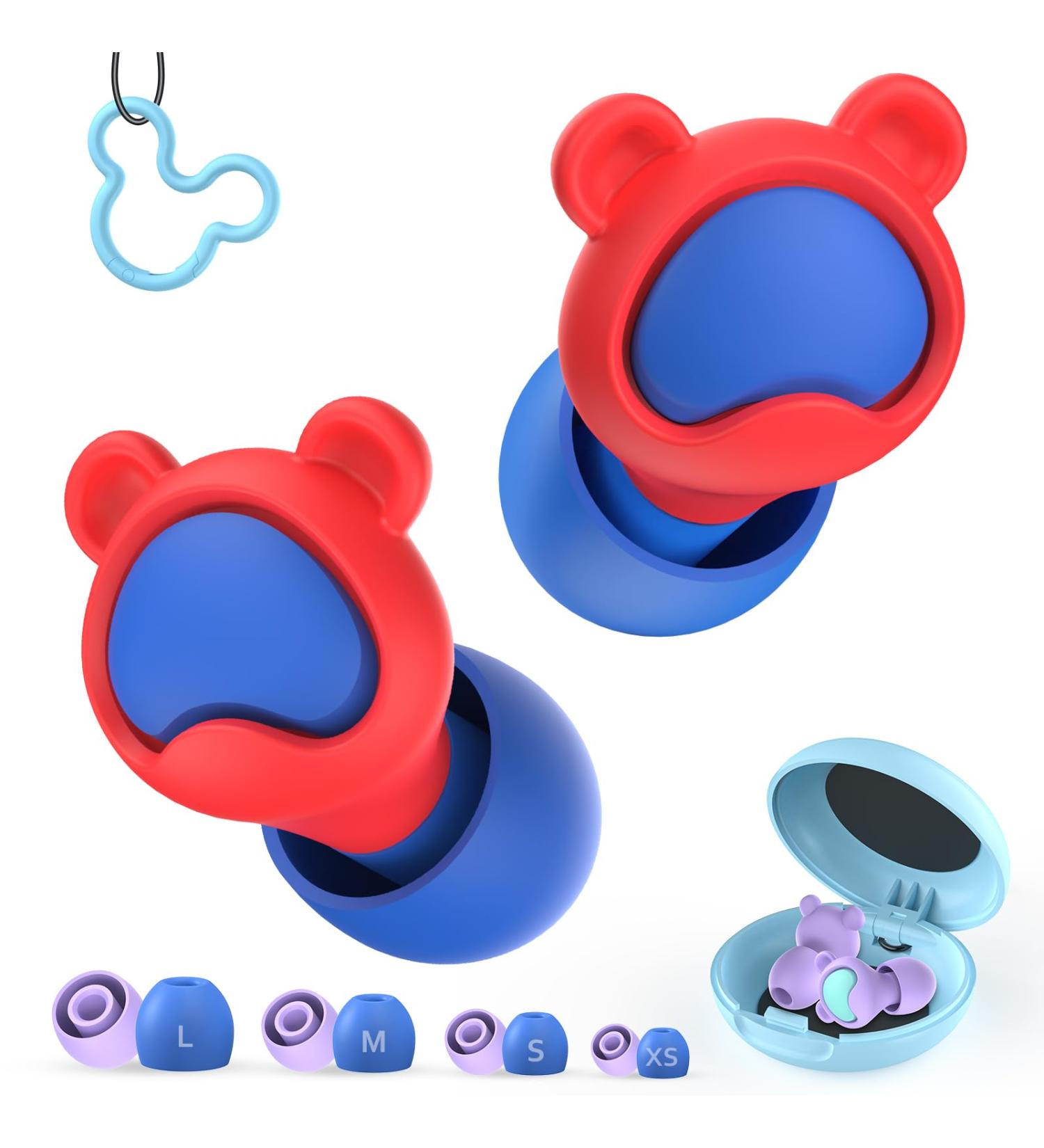 Kids Ear Plugs for 6-12 yrs | Reusable Silicone Noise Cancelling Ear Plugs for Concerts Travel & Study | Red & Purple 2 Pairs - Buy Online on GoSupps.com