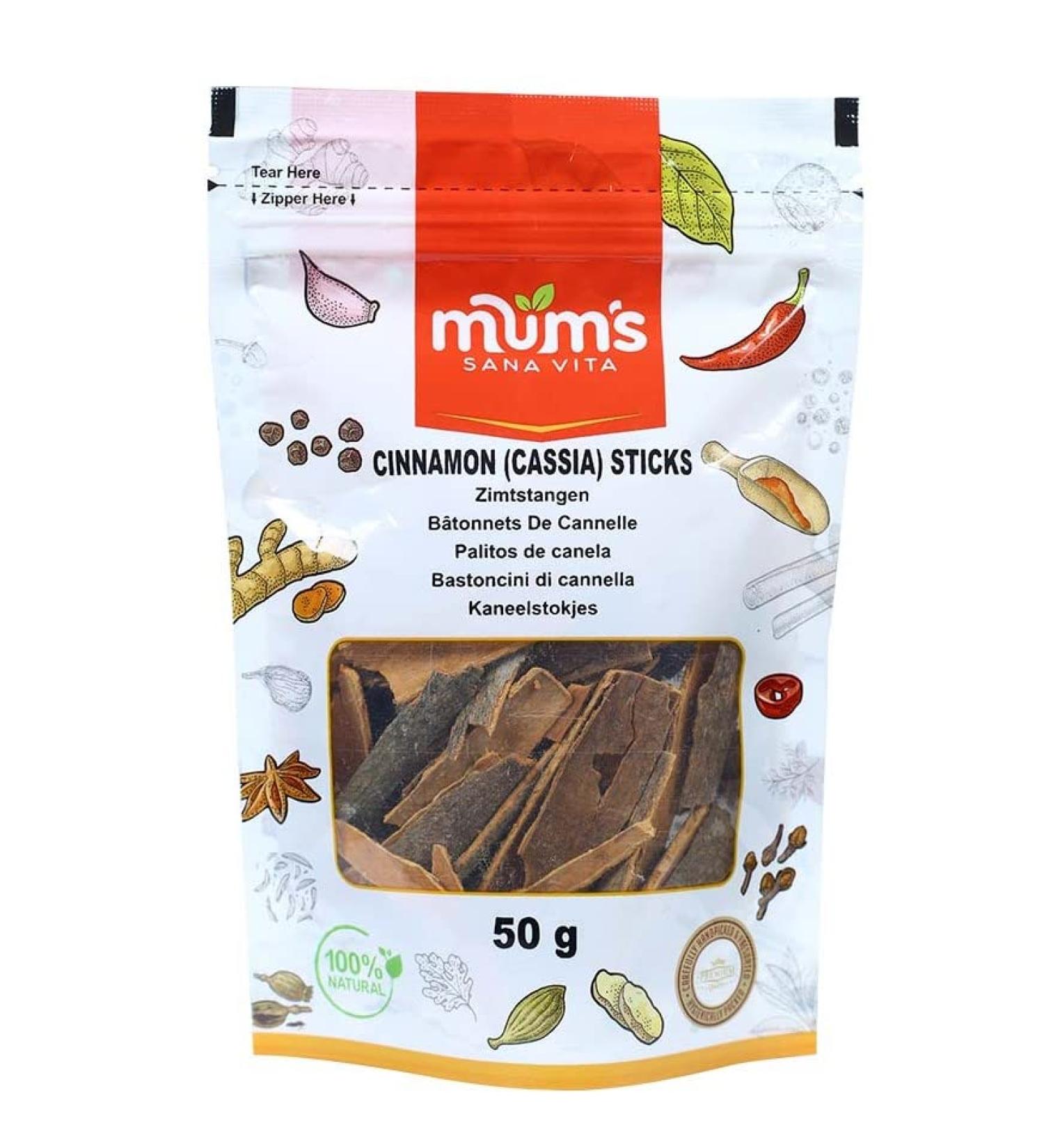 Mum's Premium Cinnamon Sticks - 50g | Cassia Sticks for Cooking and Baking - Buy Online on GoSupps.com