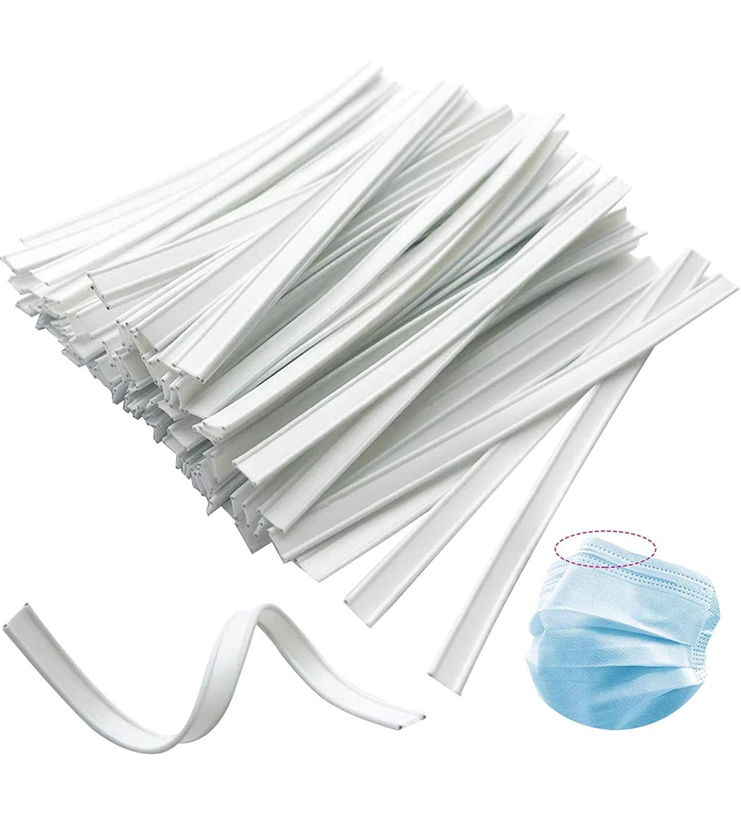 ROOBAN Nose Bridge for Mask 100 Pcs Double Metal Plastic Strips 0.12x0.02x4 inch - Bendable Floral Wire for DIY Handmade Face Mask Nose Bridge Clips - Buy Online on GoSupps.com