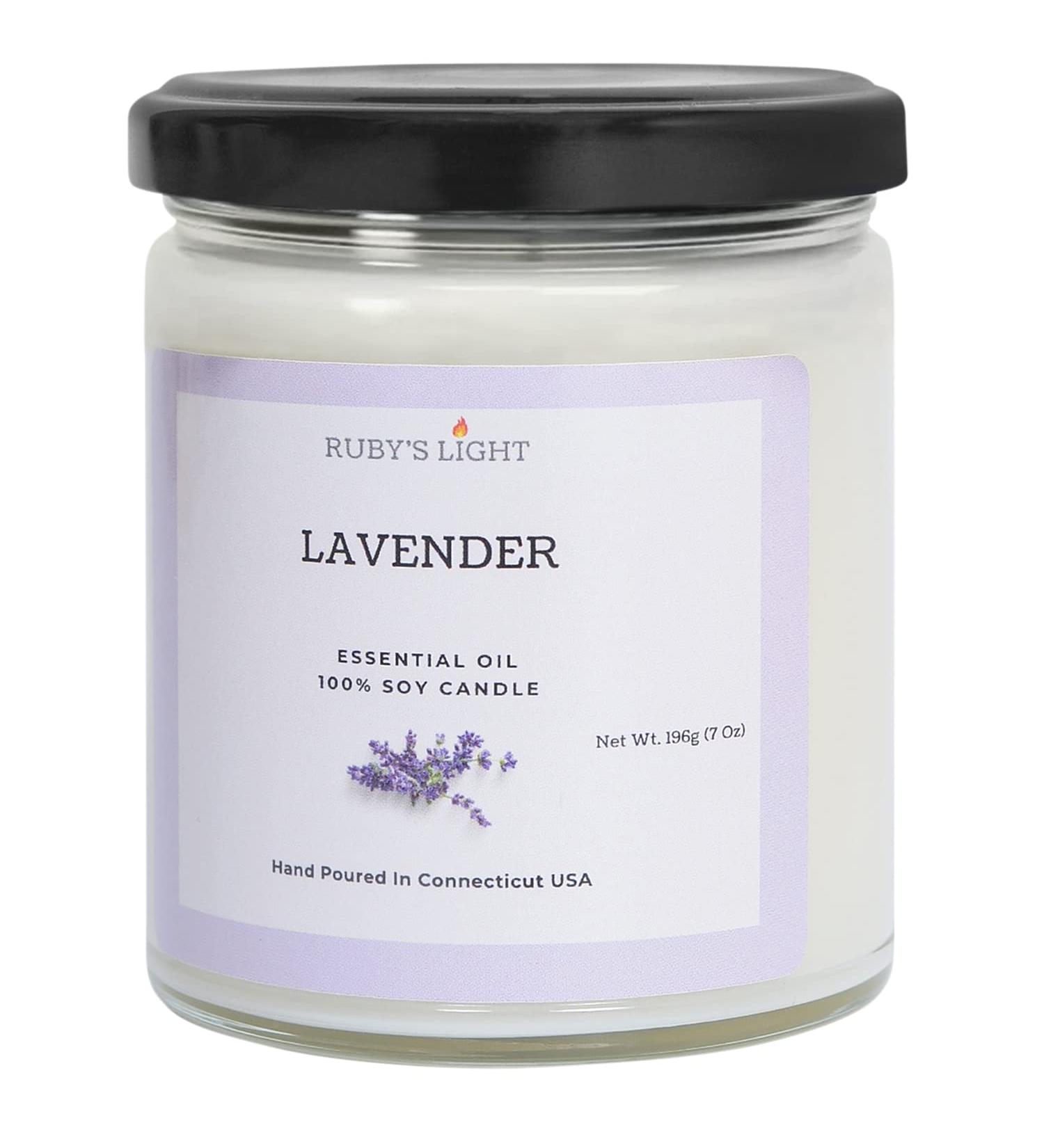 Lavender Essential Oil Candle - All-Natural Soy Wax | Aromatherapy | 9 Oz | Long-Lasting 40 Hour Burn | Perfect Gift for Men & Women - Buy Online on GoSupps.com