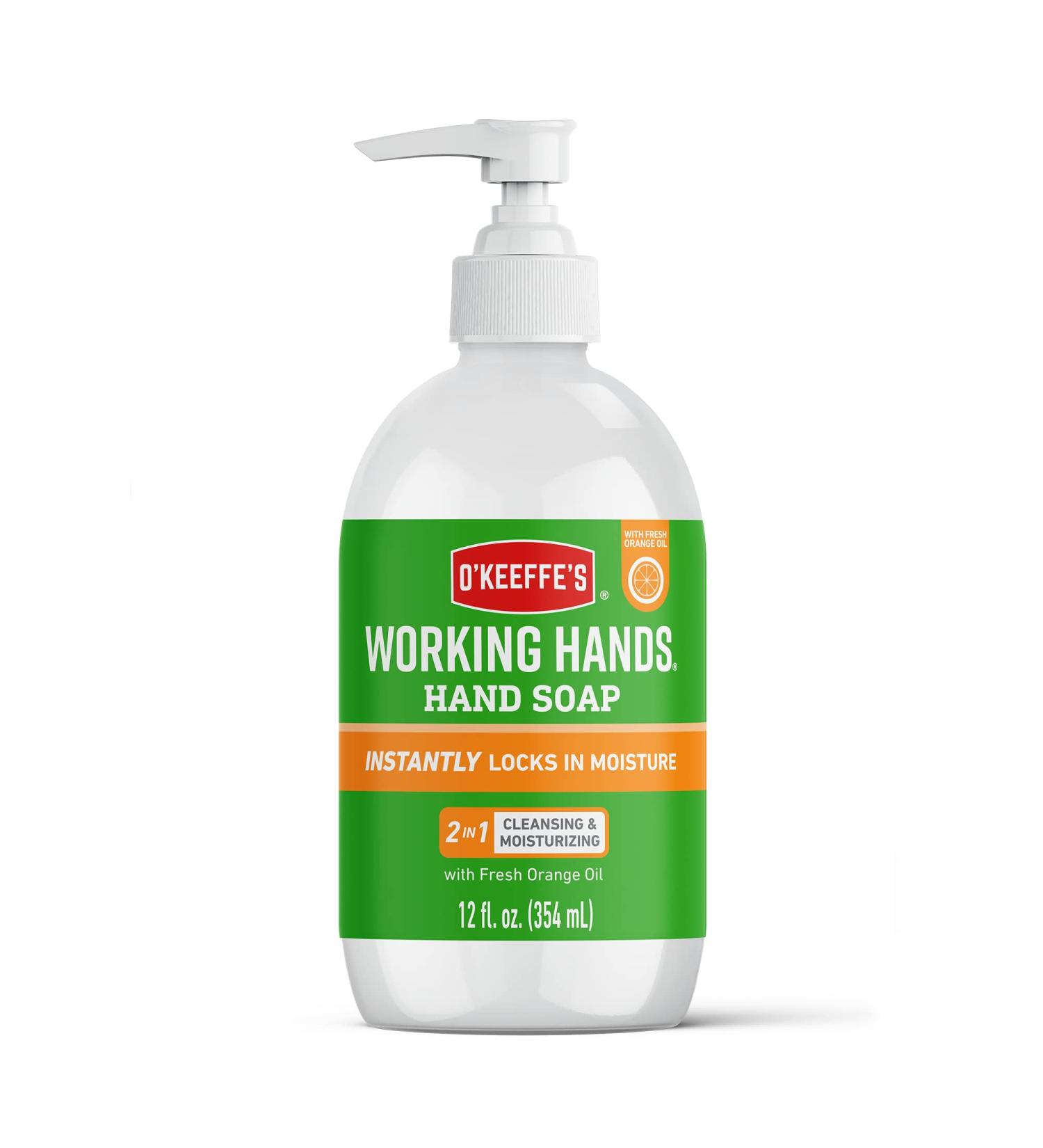 O'Keeffe's Working Hands Orange Scented Hand Soap 354ml Gentle & Nourishing | 2-in-1 Cleansing & Moisturising Hand Wash 407 g (Pack of 1) - Buy Online on GoSupps.com