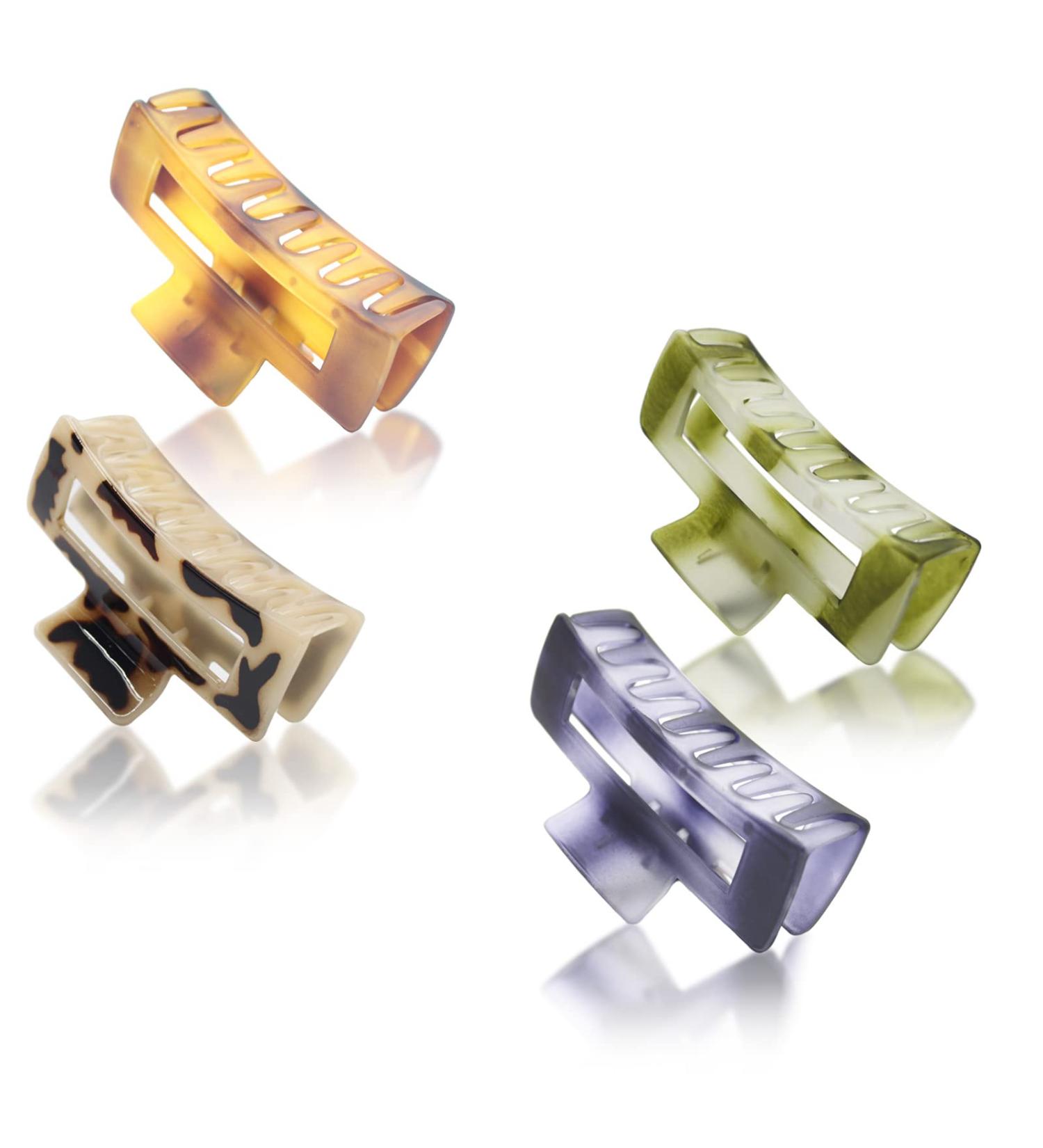 Large Hair Claw Clips for Women Thick Hair 4.1-Inch Strong Grip Large Hair Claw Clip 4 Colors Glossy and Matte of Lightweight and Durable Resin Material Extra Large Claw Clip for Any Occasion Camouflage Green Brown Purple Beige - Buy Online on GoSupps.com