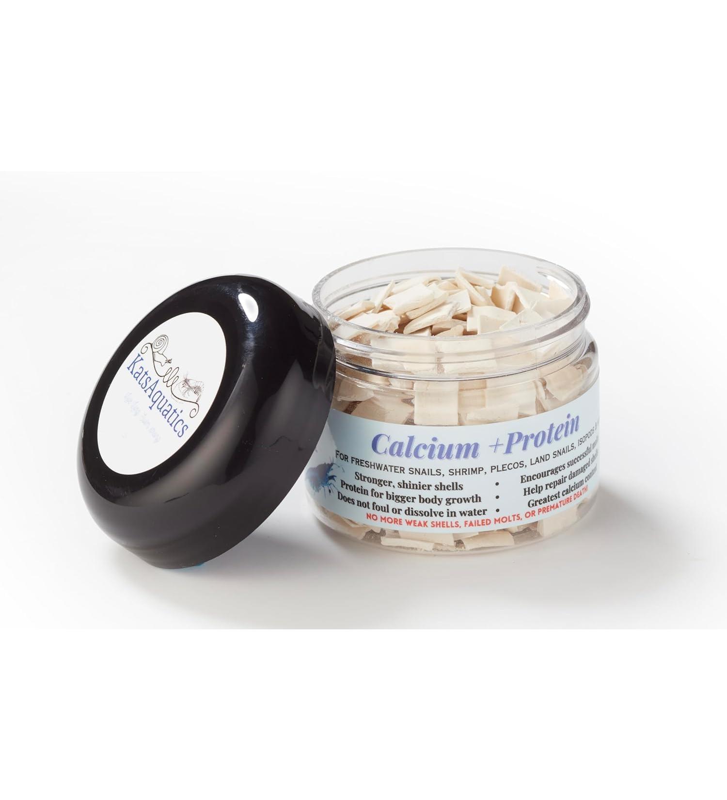 KatsAquatics Calcium + Protein for Strong Shells Healthy Molts 100% Natural Does Not Dissolve in Water Fast Sinking for Aquatic Shrimp Snails Plecos and More! Biologist Made in USA - Buy Online on GoSupps.com