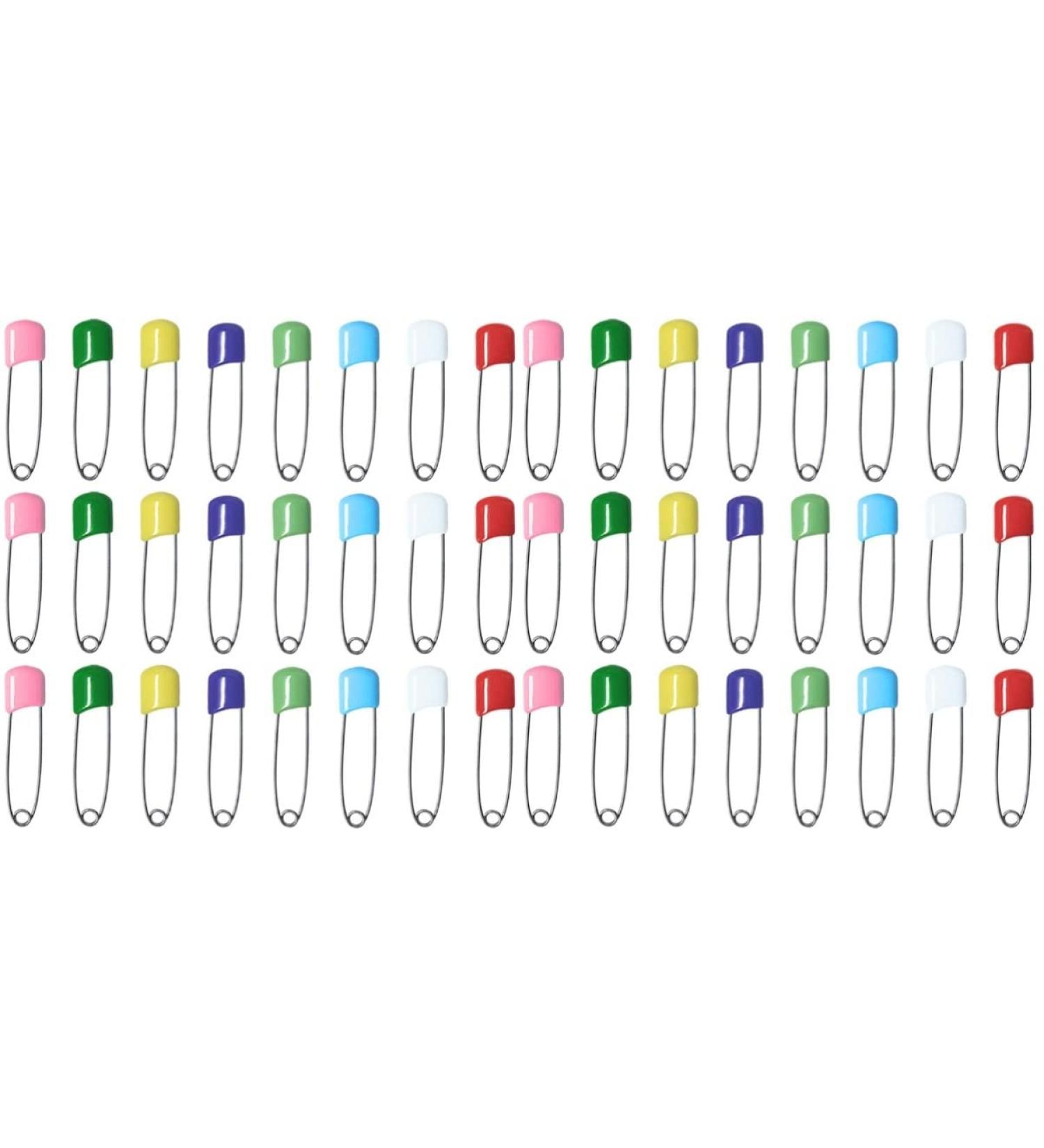 iplusmile 200 Pcs Safety Pins - Nappy, Hijab, Sewing, Girl Scout Swaps - Steel 5.4x1cm - Infant Diapers, Kilts, Household - Plastic Head - Baby Safety - Scotland Theme - Colorful - 2pcs - Buy Online on GoSupps.com