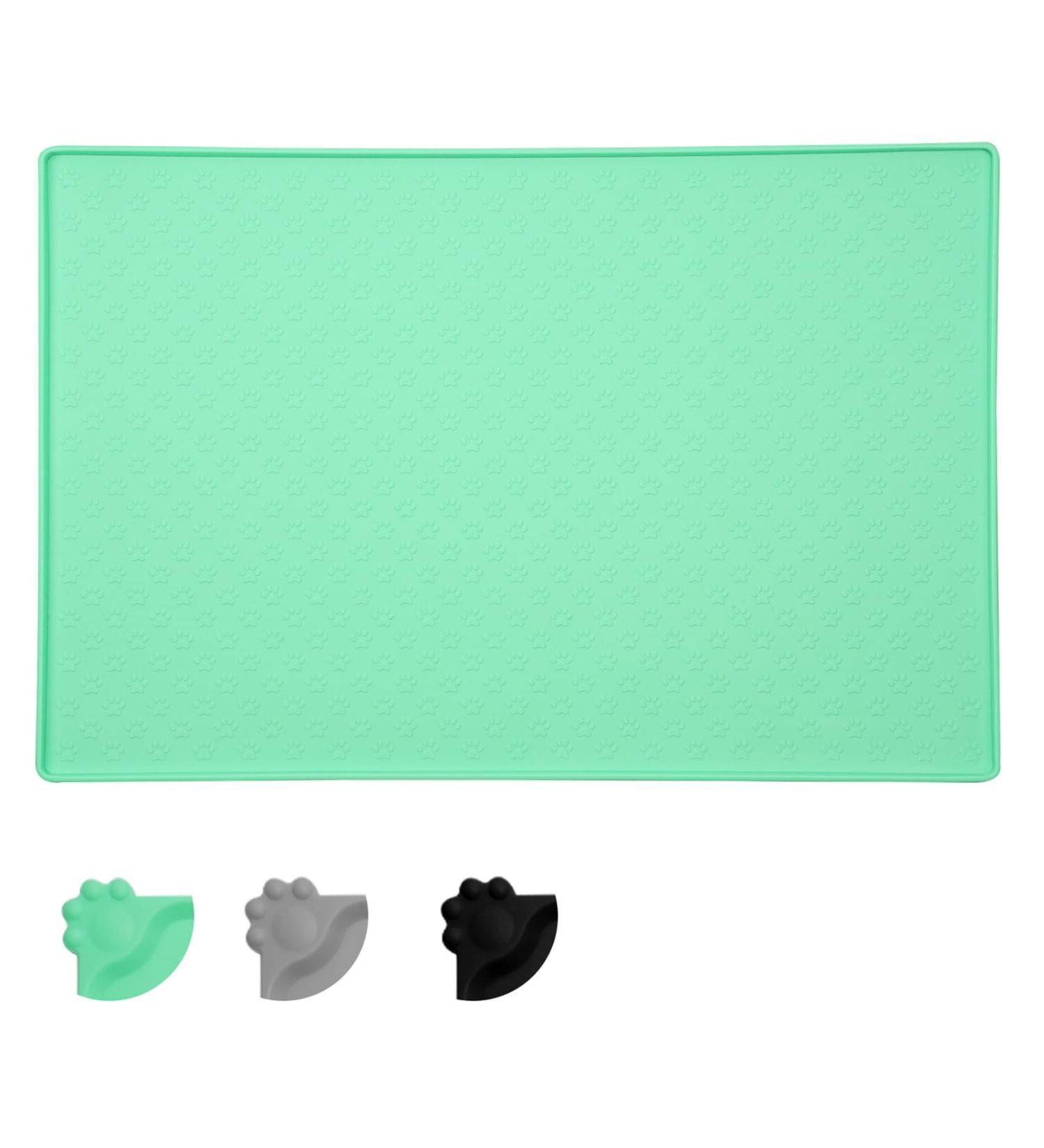 Moacc Silicone Feed Mats for Dogs & Cats - Waterproof Slipproof Green Paws Pattern 47x30cm - Buy Online on GoSupps.com