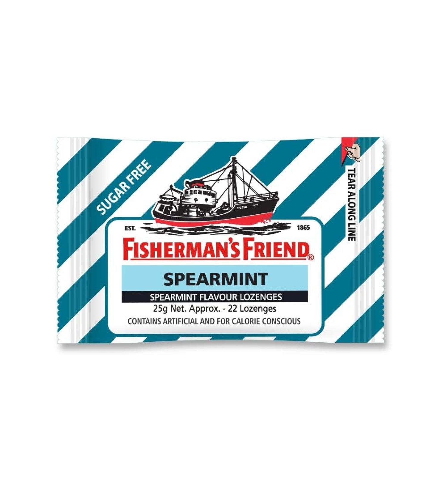 Buy Fisherman's Friend Sugar Free Spearmint Lozenges - 22 Lozenges (Pack of 6) | International Shipping Available - Buy Online on GoSupps.com