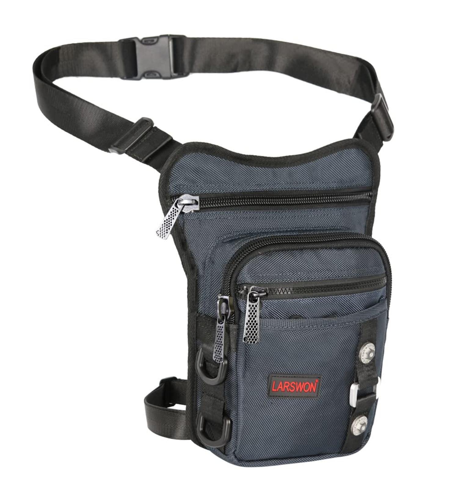 Larswon Thigh Pack Leg Bag | Tactical Waterproof Thigh Pouch Waist Bag for Motorcycles in Blue - Buy Online on GoSupps.com
