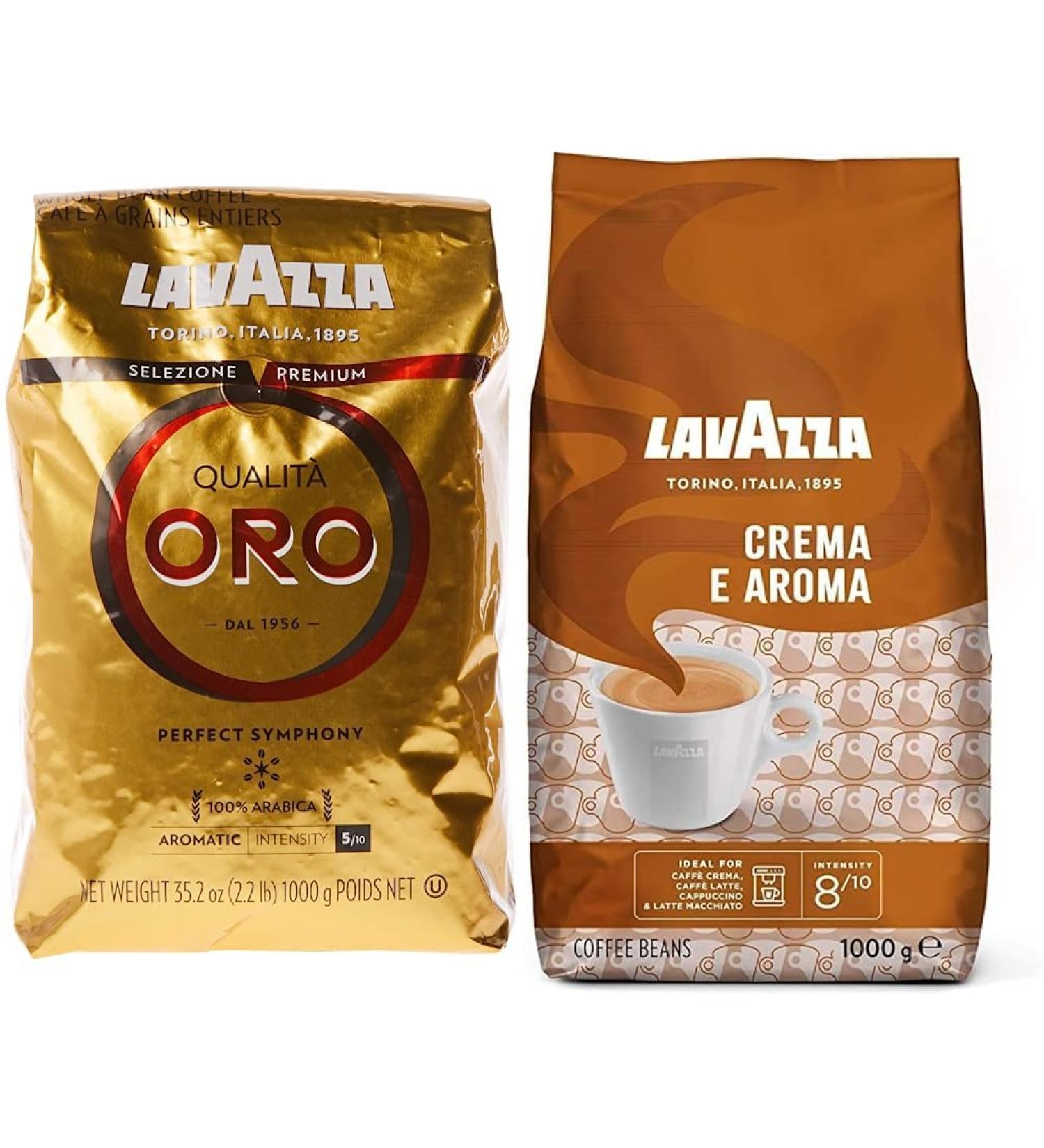 Oro Whole Bean Coffee Blend Medium Roast 1kg Bag (1 Pack) & Crema E Aroma Whole Bean Coffee Blend 2.2-Pound Bag Balanced medium roast Coffee+ Aroma Beans - Buy Online on GoSupps.com
