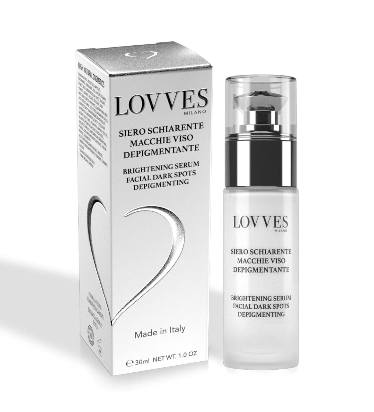 LOVVES Antiblemish facial serum Brightening High Natural Cosmetics Depigmenting Reduces Hyperchromia of the Skin Prevents the Formation of New Pimples Smoother Skin 30 ml - Buy Online on GoSupps.com
