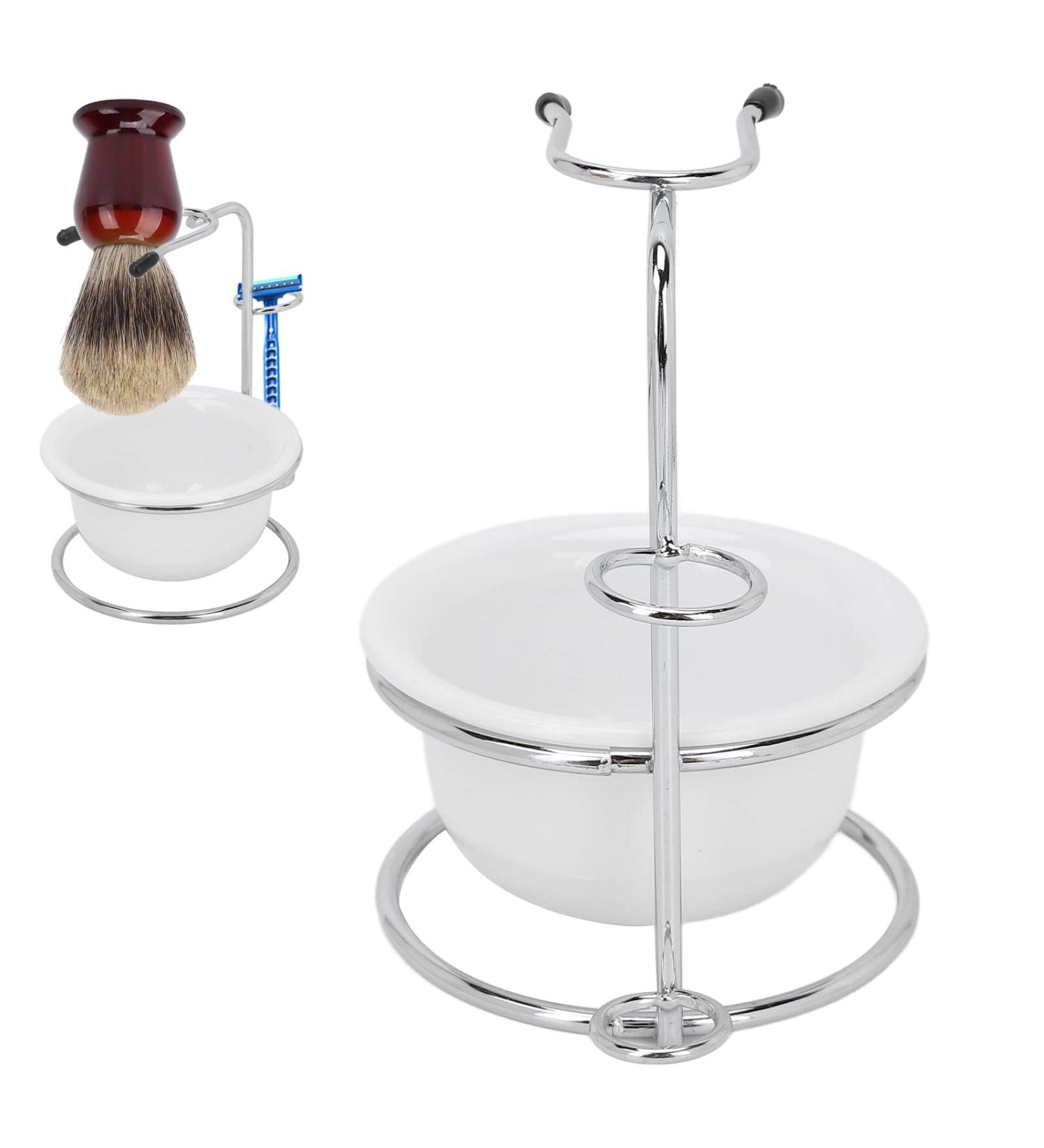 Agatige 2 in 1 Shaving Brush Razor Stand with Stainless Steel Soap Bowl Shaving Kit for Men Boyfriend Husband Dad Birthday Fathers Day Gift - Buy Online on GoSupps.com