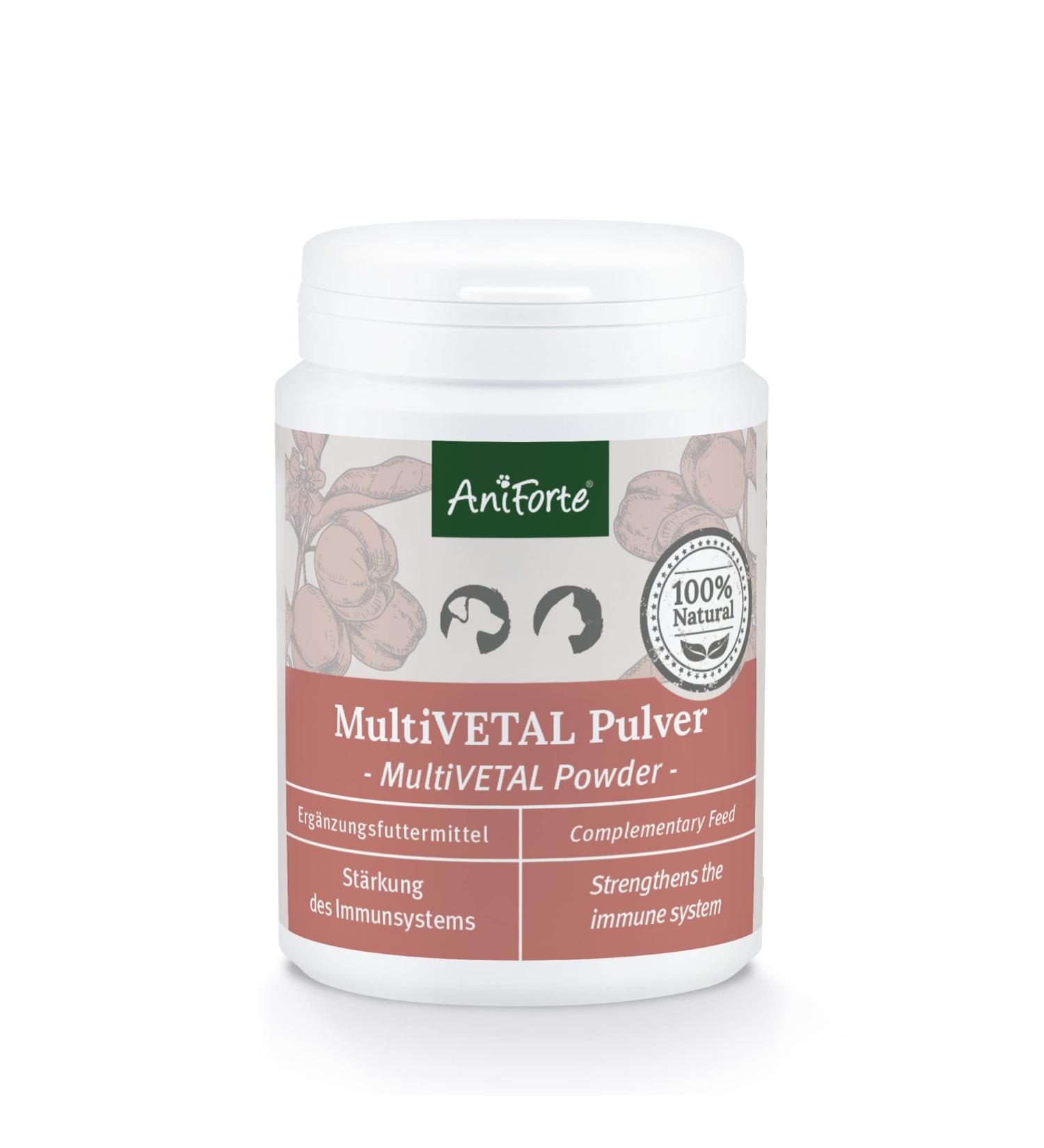 AniForte MultiVitamin MultiVETAL Powder 100g - Natural Vitamin Supplement for Dogs & Cats - Buy Online on GoSupps.com