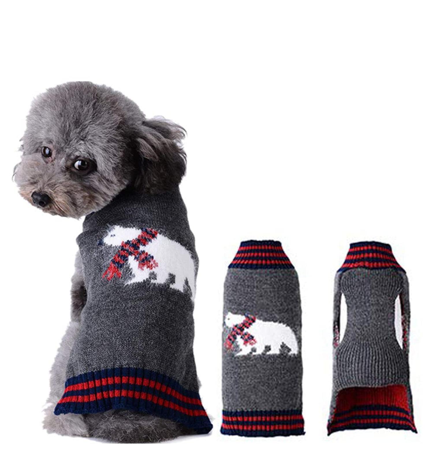 ABRRLO Christmas Dog Sweater - Warm & Cozy Pet Sweater for Small & Medium Dogs (XS Bear) - Ideal Holiday Gift - Buy Online on GoSupps.com