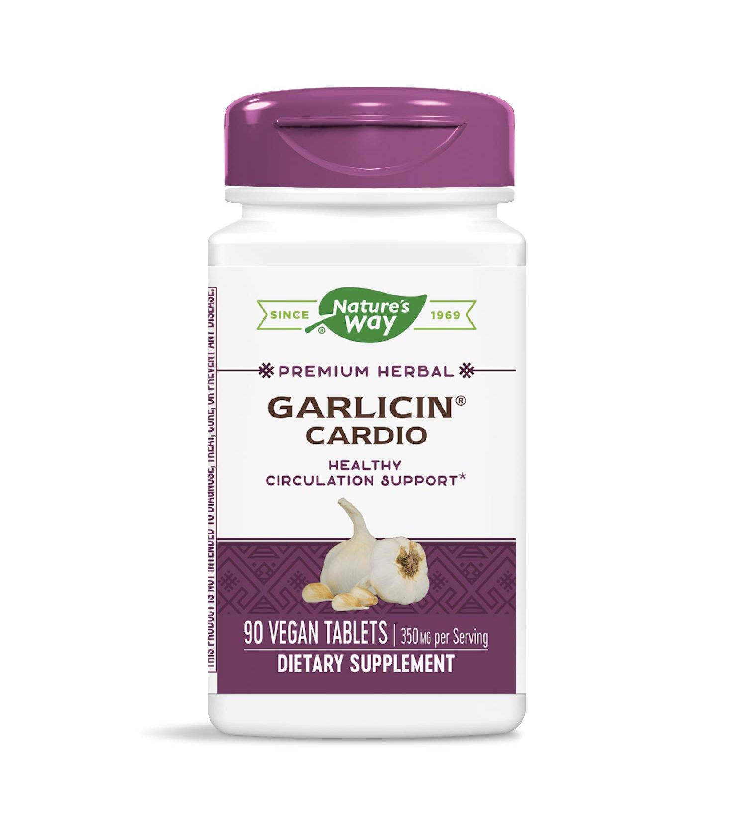 Nature's Way Garlicin Cardio - 90 Vegan Tablets for Heart Health - Buy Online on GoSupps.com