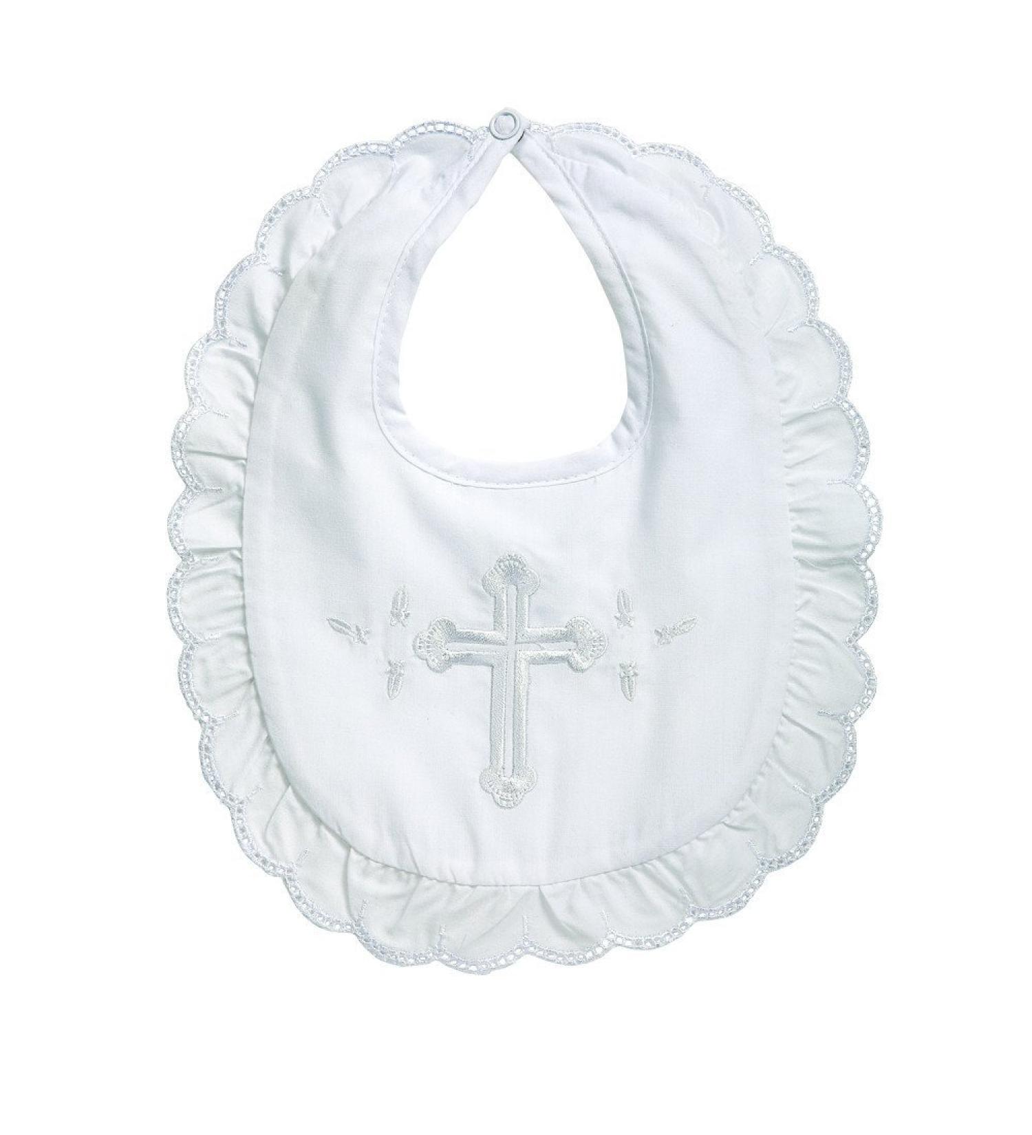 Elegant Baby Premium Embroidered Infant Girls Christening Baptism Bib Girl's Bib