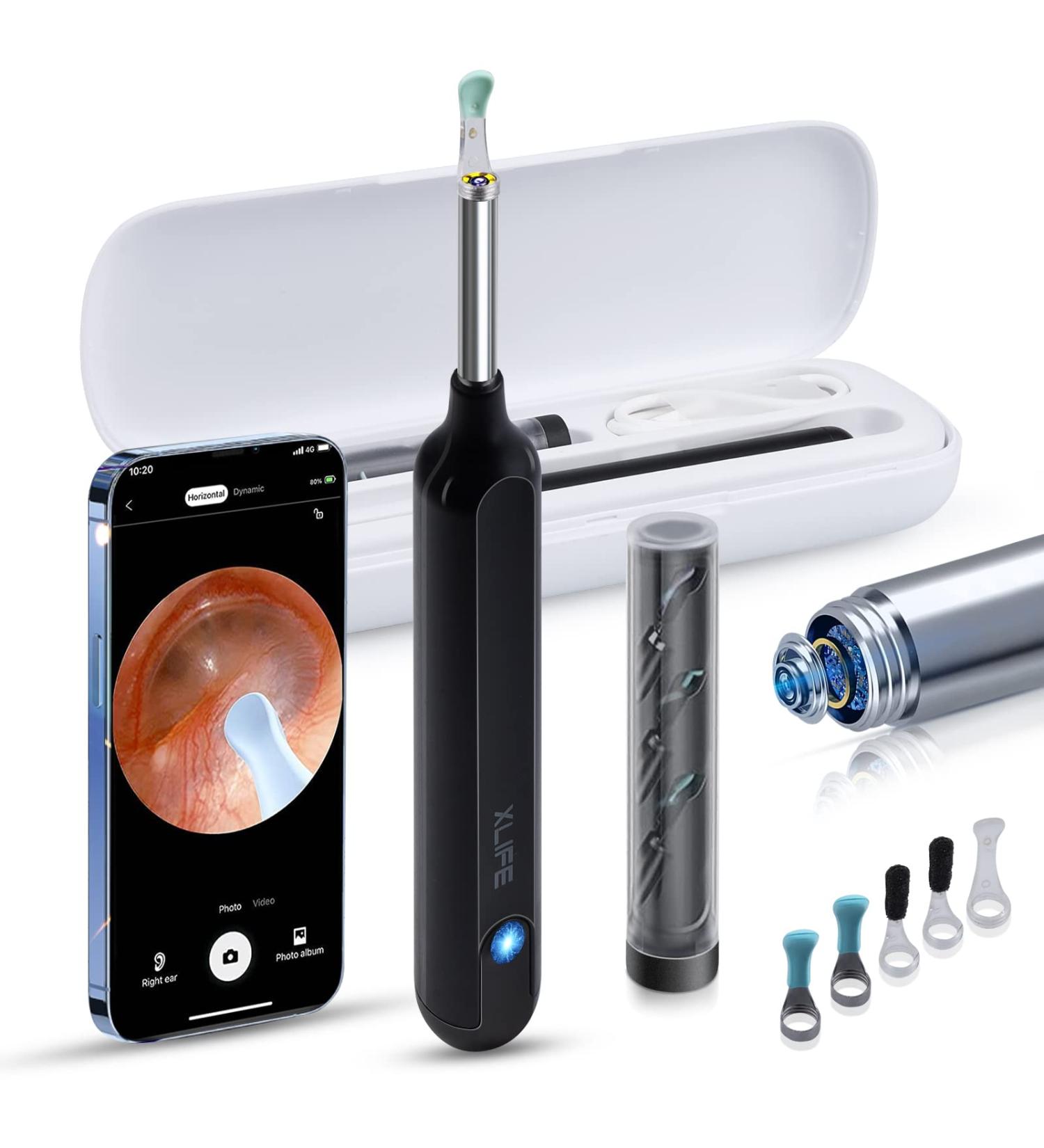 Ear Wax Removal Kit with 1296P Camera & WiFi | LED Ear Cleaner for iOS/Android - Soft Silicone Ear Scoop for Effective Ear Cleaning - Buy Online on GoSupps.com