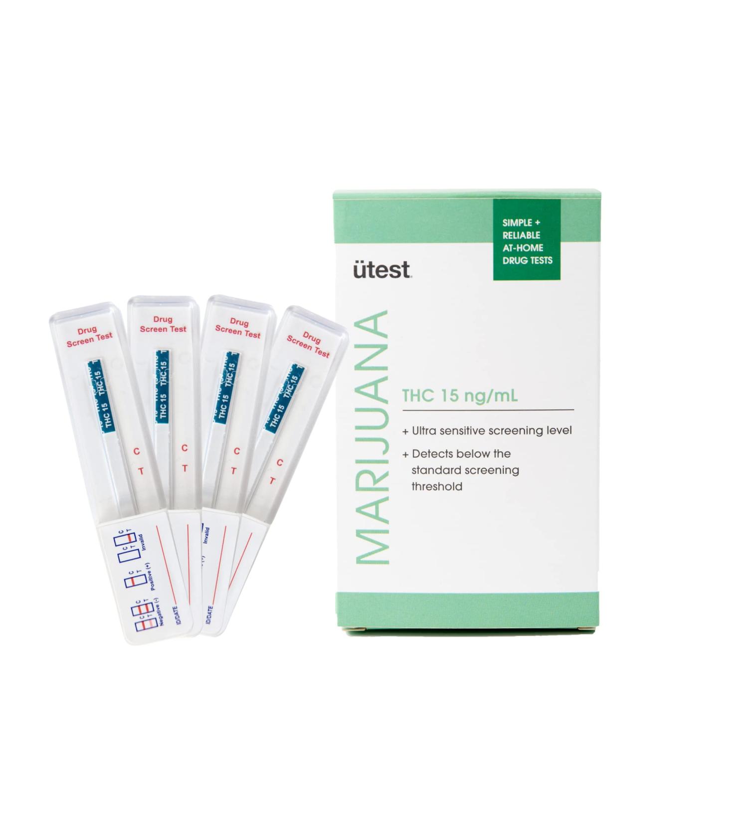 UTest THC 15 ng/mL Home Drug Test Strips - 4-Pack Low Detection THC Test Kit - Buy Online on GoSupps.com