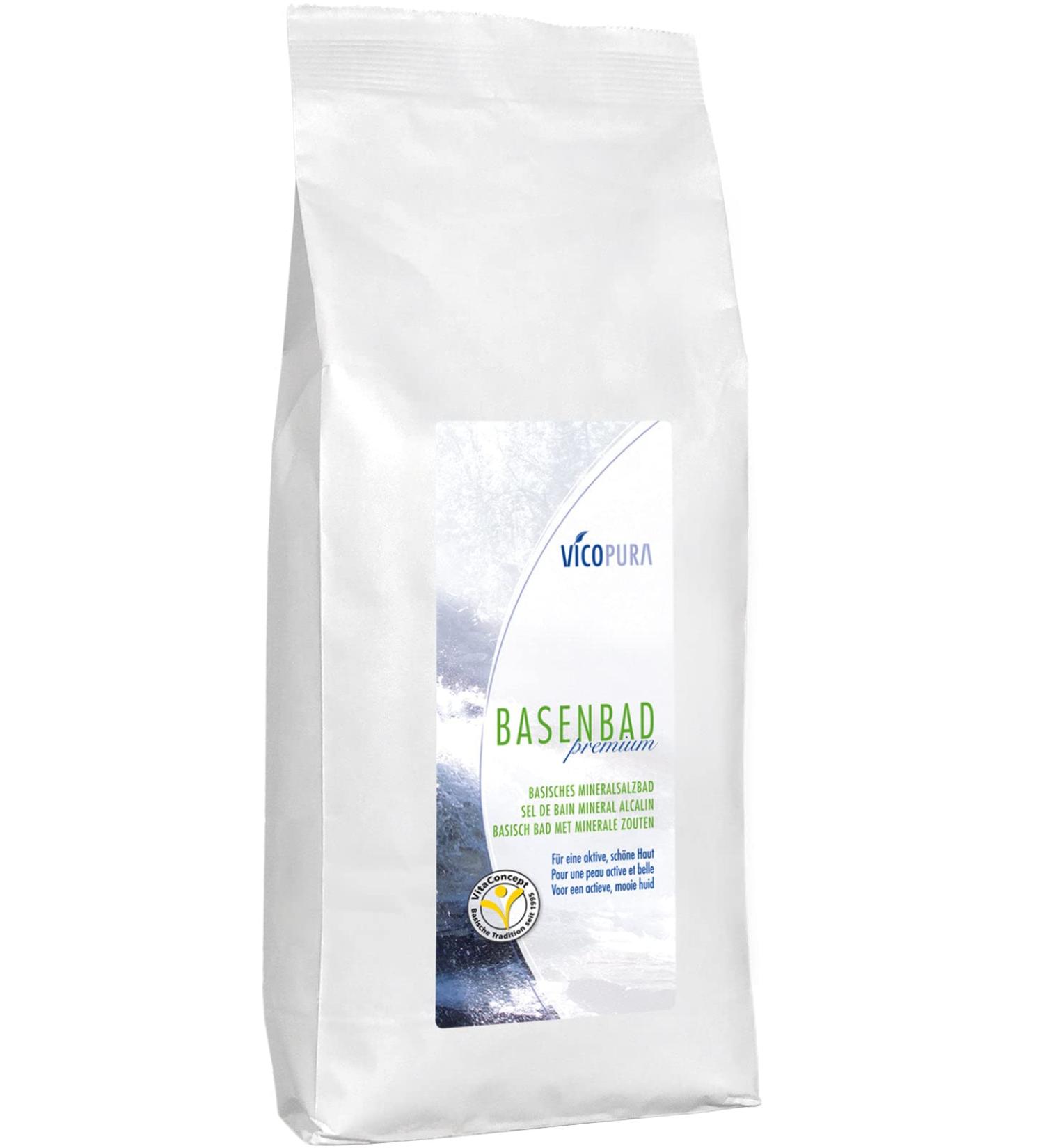 VICOPURA Base Bath Premium Alkaline Bath Salt - 2400g Refill for Cellulite Fasting Sports Recovery & Skin Deacidification - Buy Online on GoSupps.com