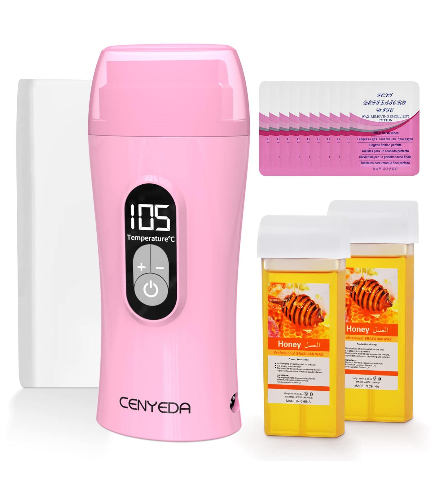 Honey Wax Roll On Waxing Kit with Warmer and 2 Cartridge Refills - Ideal for Sensitive Skin - Buy Online on GoSupps.com