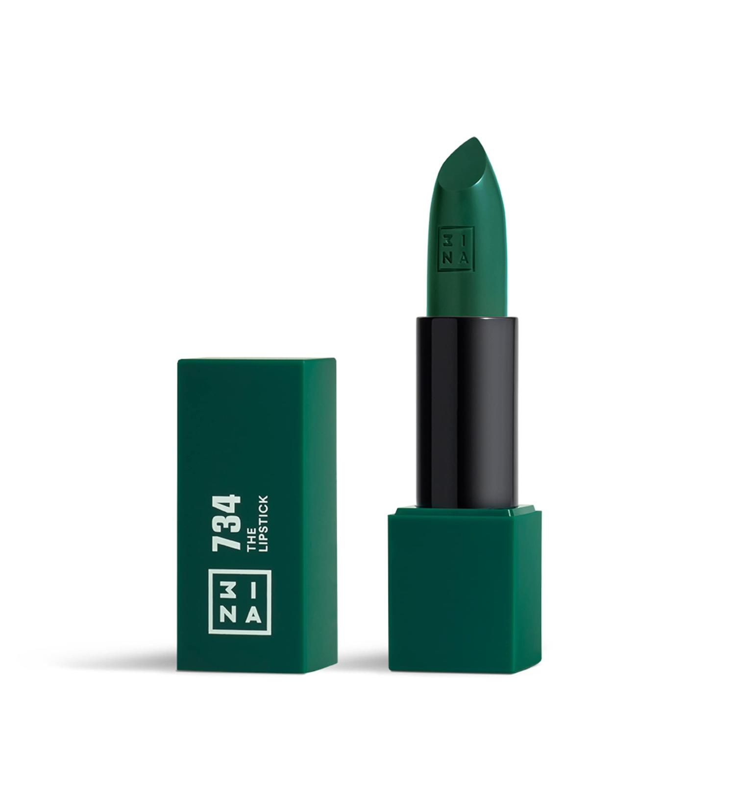 3INA Makeup Green Lipstick | Vitamin E & Shea Butter Infused | Long Lasting Matte Finish | Vegan & Cruelty Free - Buy Online on GoSupps.com