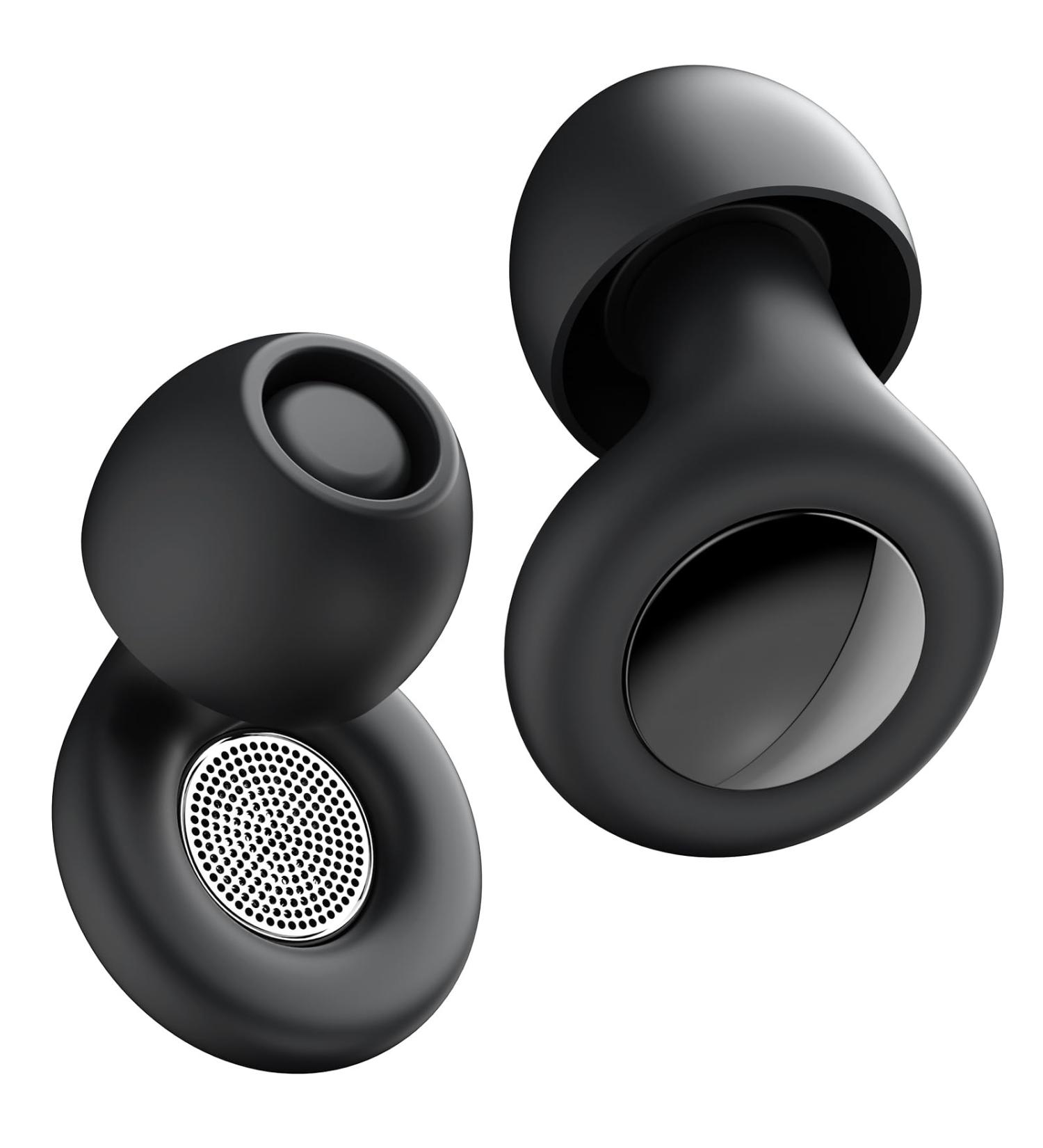Buy Sleep Earplugs - 30dB Noise Cancelling Reusable Silicone for Sleeping Concerts Work & Travel - Anti-Snoring with 8 Ear Caps in XS S M L - Elegant Black - Buy Online on GoSupps.com