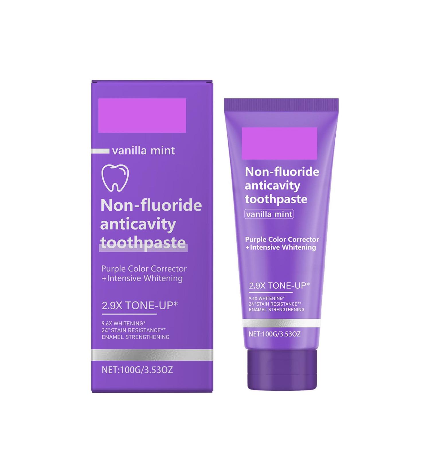 Non-Fluoride Anticavity Toothpaste Vanilla Mint Purple Color Corrector Intensive Whitening 100g - Buy Online on GoSupps.com