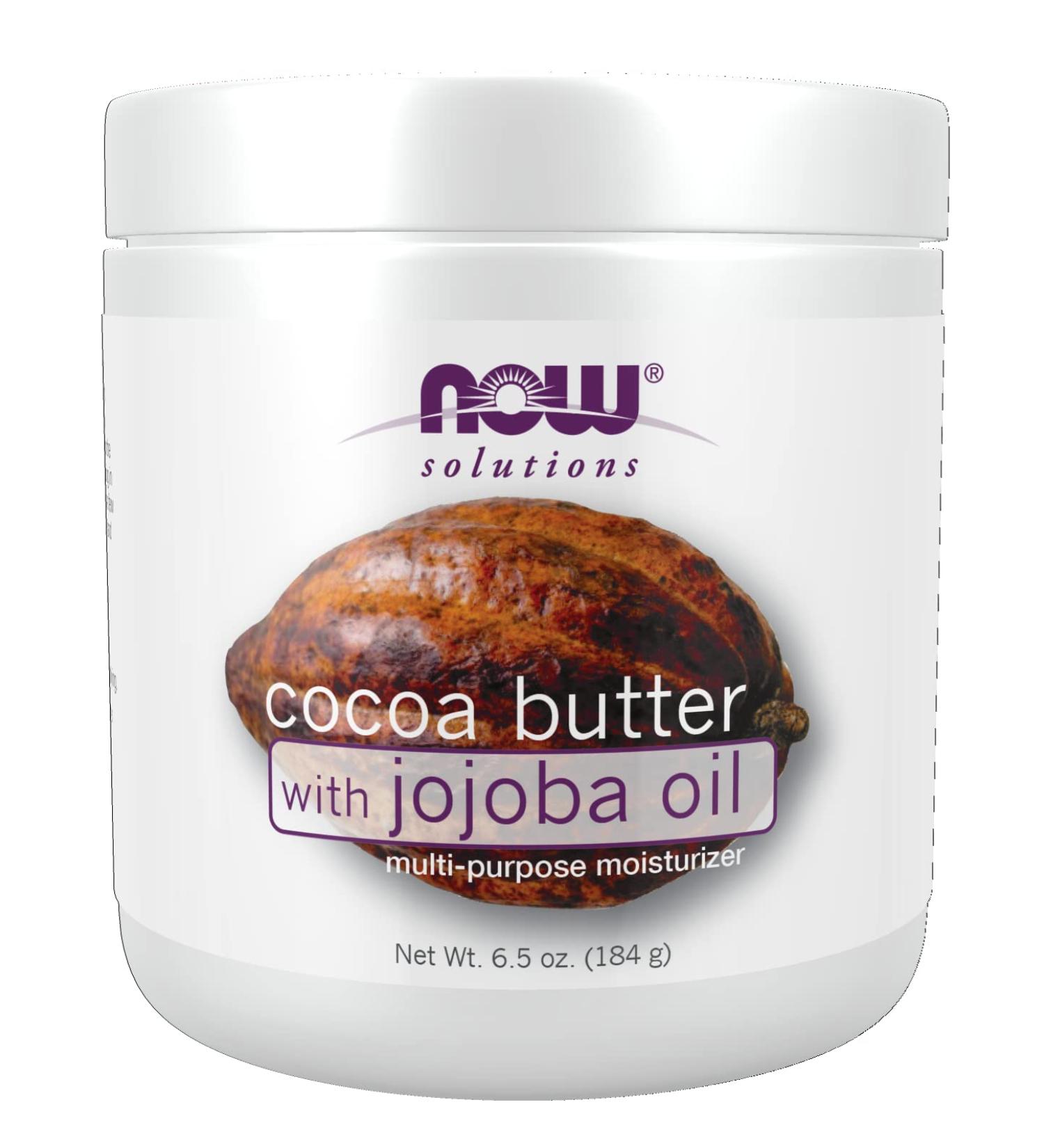 NOW Foods Cocoa Butter with Jojoba Oil - Multi-Purpose Moisturizer 6.5 oz | Nourishing Skin Care for All | International Shipping Available - Buy Online on GoSupps.com