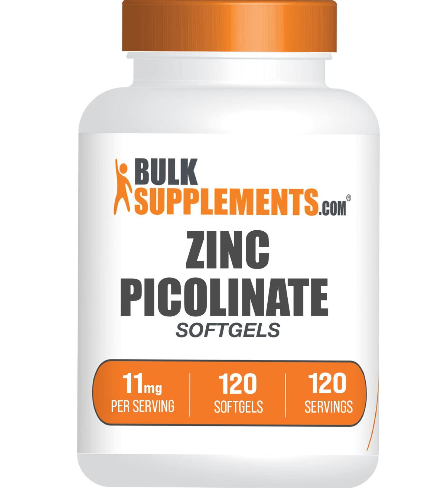 Zinc Picolinate Softgels 11mg - Immune Support Supplement - 120-Day Supply, 120 Softgels - Buy Online on GoSupps.com