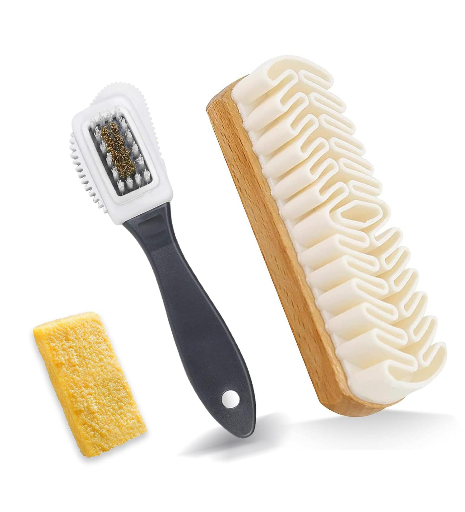 Suede Shoe Cleaner Kit - Hard-Wearing Crepe Brush with Rubber Eraser for Nubuck & Leather - Buy Online on GoSupps.com