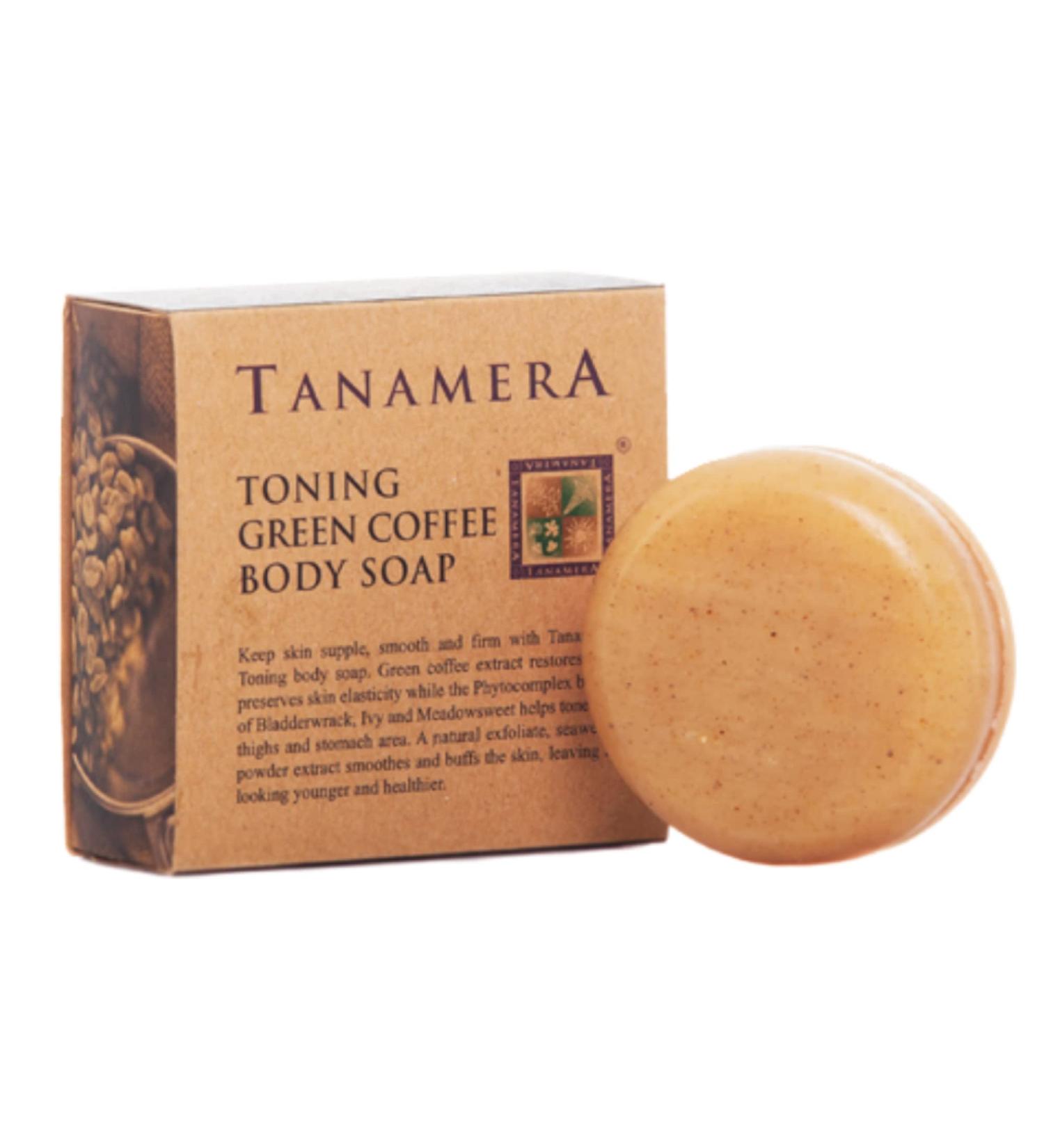 Tanamera Green Coffee Body Soap 100g Tone loose and flabby skin Slimming Bath Soap for thighs buttocks and stomach With Peeling Effect Herbal Ingredients Vegan No Animal Testing - Buy Online on GoSupps.com
