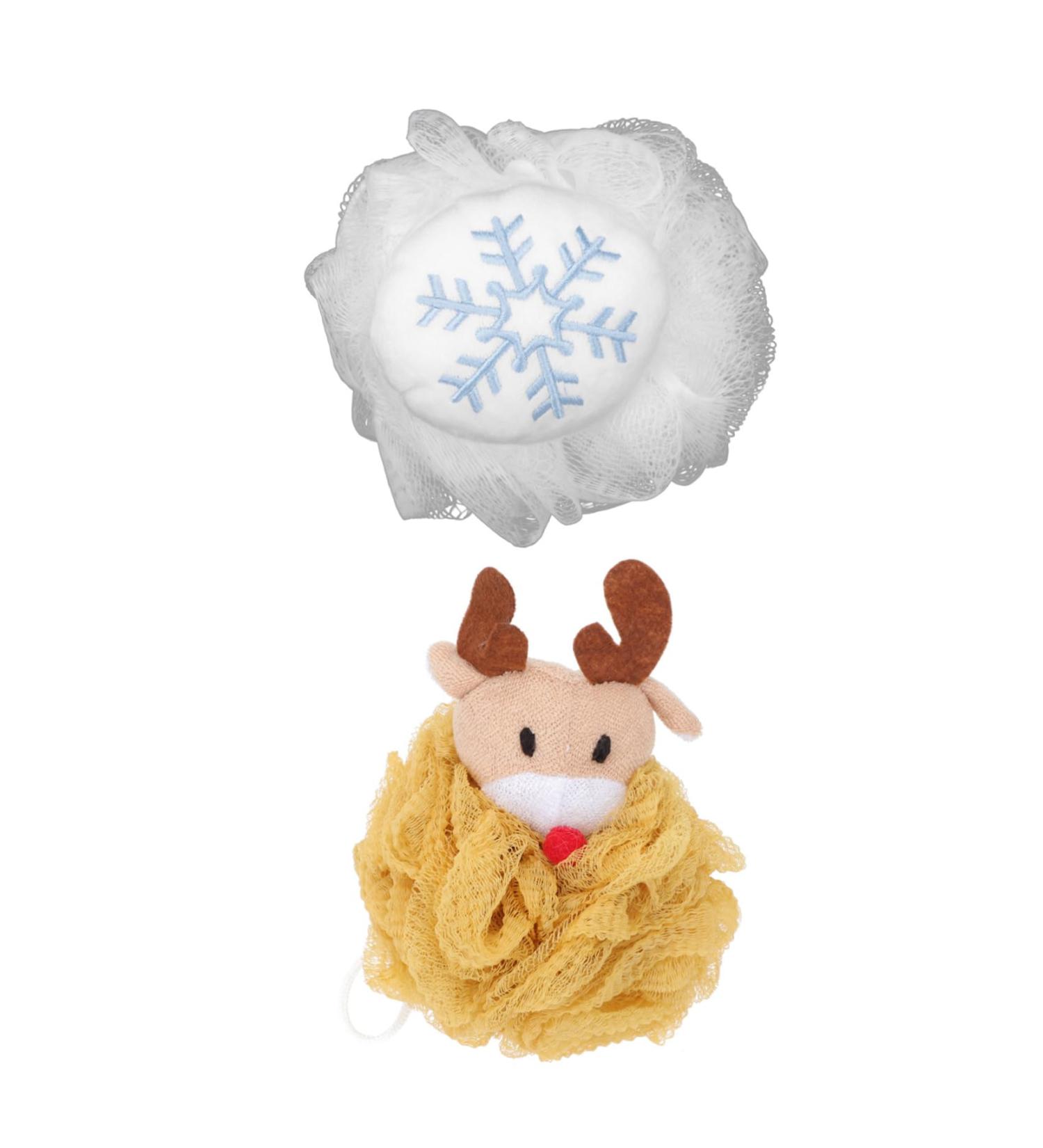 Angoily 2pcs Bath Ball Loofah for Sensitive Skin - Girl's Cartoon Bath Sponges & Scrubbers for Holiday & Daily Use - Buy Online on GoSupps.com