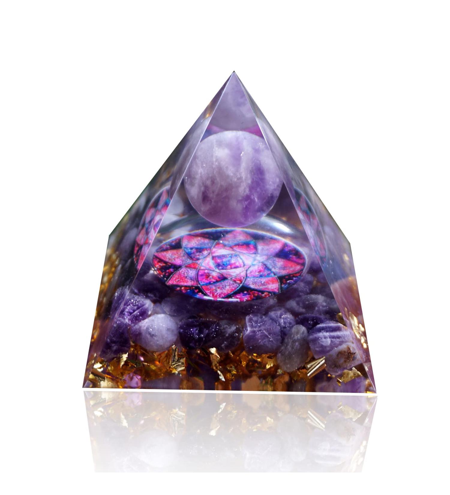 Pyramid Ogan Chakra Moonstone Energy Tower - Crystal Jewelry for Health & Wealth - Buy Online on GoSupps.com