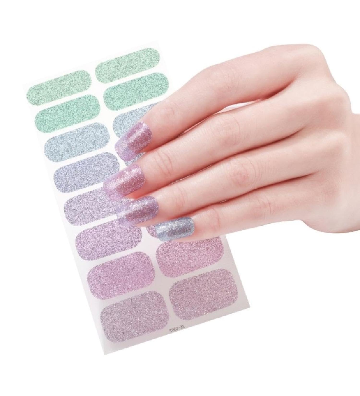 Buy Semi Cured Gel Nails Art Sliders | UV LED Lamp Nail Decals & Stickers for Manicure | Fashion Nail Appliques & Vinyls - Style ZE0392 - Buy Online on GoSupps.com