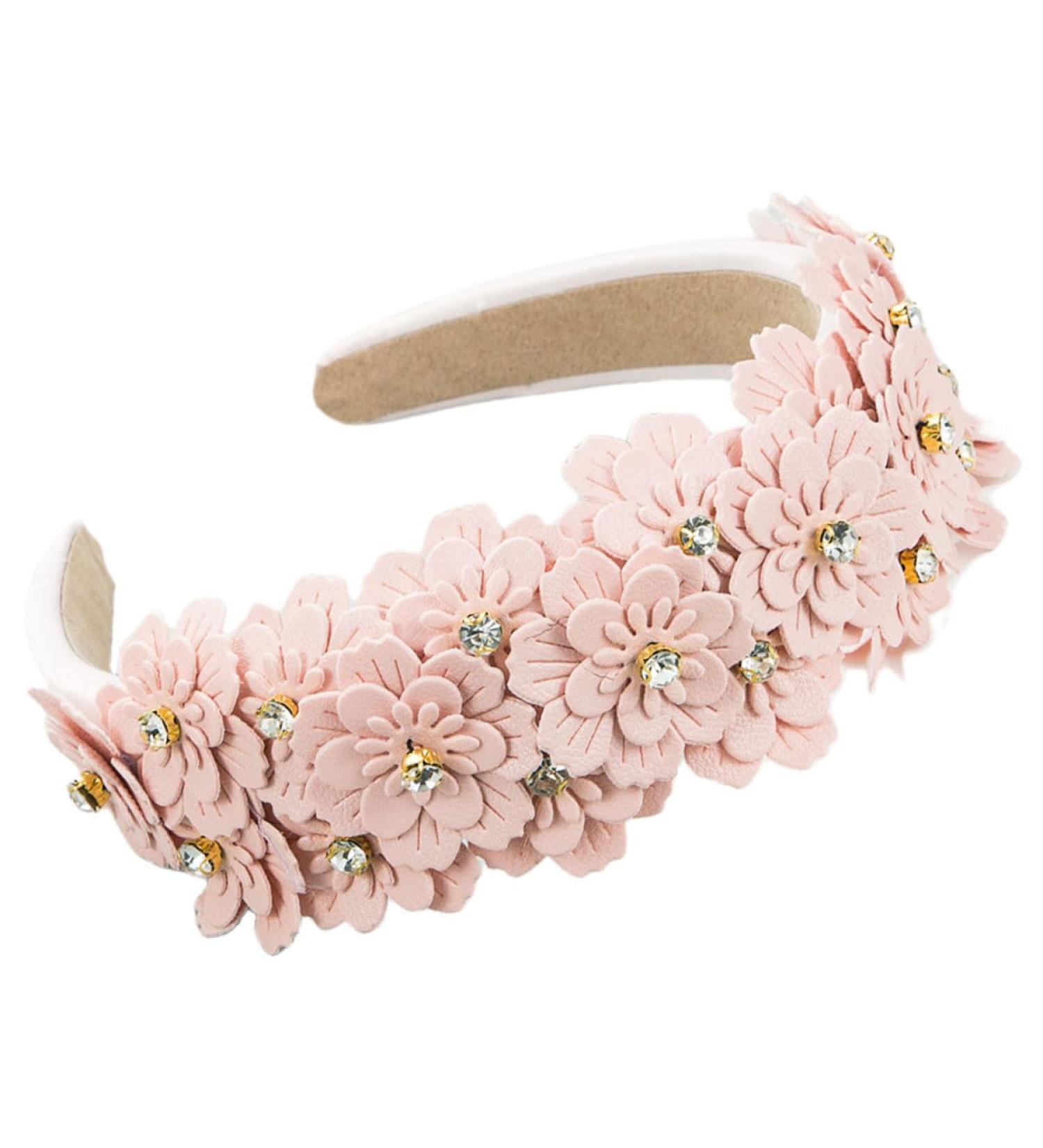 scicent Pink Headband Flower Headband for Women Glitter Hair Hoops Stylish Hair Accessories for Girls Fashion Cute Outdoor Hair Bands Sparkly Bling Diamond Hair Hoops - 25903 - Buy Online on GoSupps.com