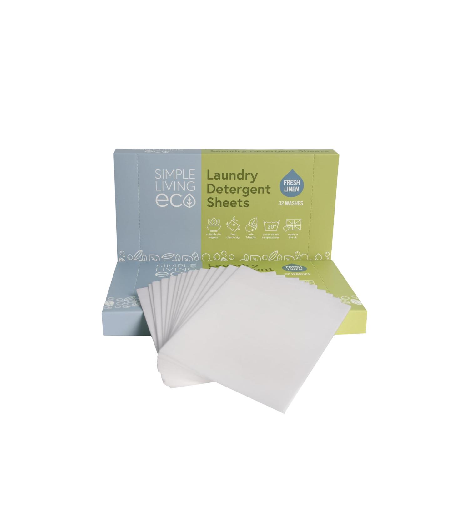 Non Bio Laundry Detergent sheets -64 washes. -Safe for Sensitive Skin- UK made. (Fresh linen) - Buy Online on GoSupps.com