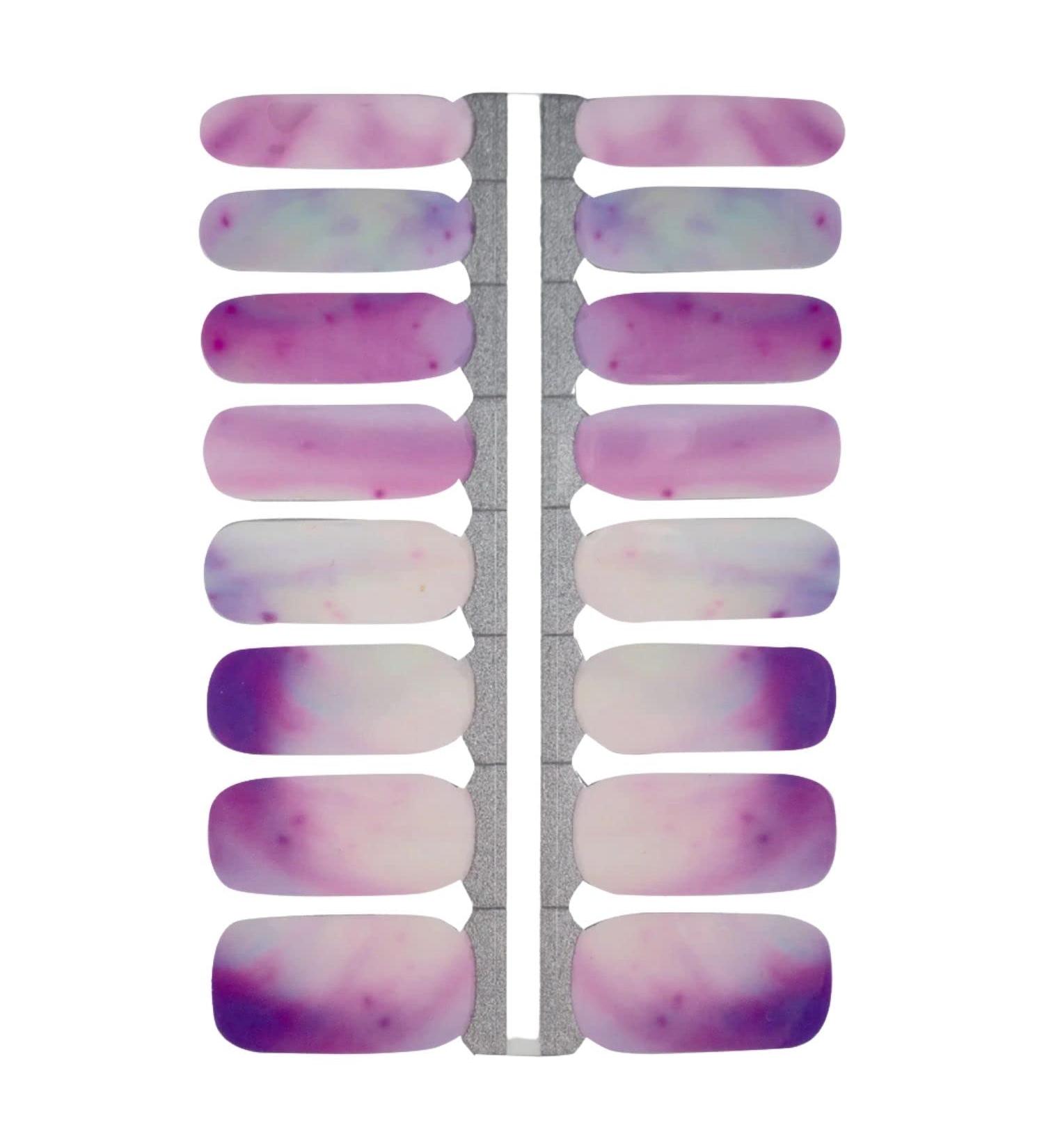 My nails nail foils Lila clouds I 16 Ultra-D nne nail polish strip pattern/purple i self-adhesive premium nail art wraps i sticks to natural and lacquered acrylic gel & shellac nails