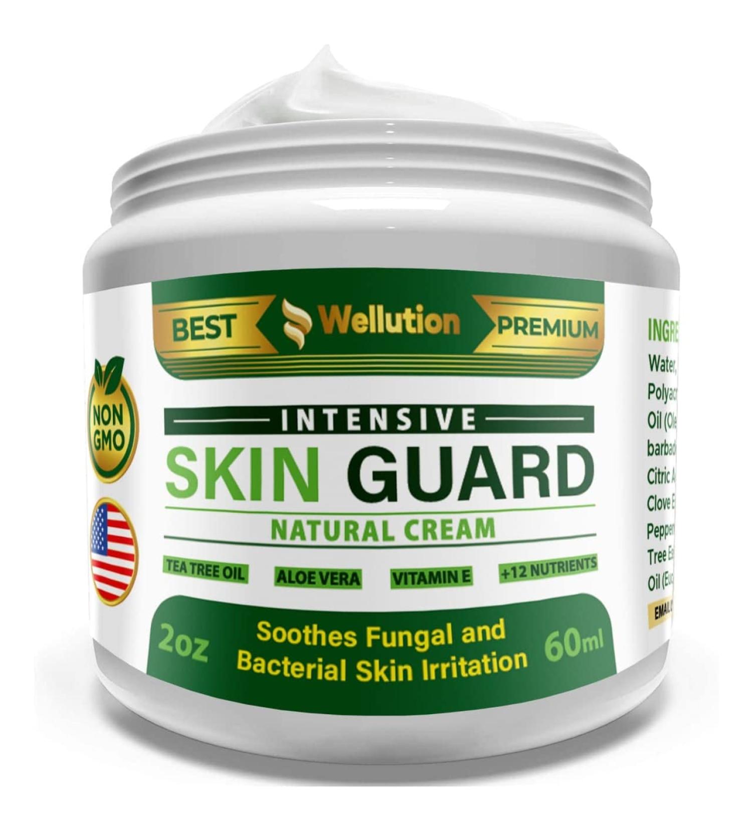 Natural Antifungal Cream for Athlete's Foot, Eczema, Jock Itch, Ringworm & Nail Fungus - Tea Tree Oil, Aloe Vera, Vitamin E Infused - Buy Online on GoSupps.com