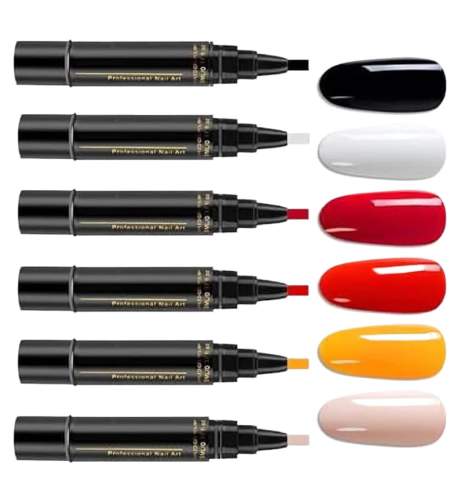  G n rique Gel Nail Polish Pen | 6 Colors | Quick Drying | UV Free | For Professional Manicures | Precise Application | 6 Marker Set | Long Lasting - Buy Online on GoSupps.com