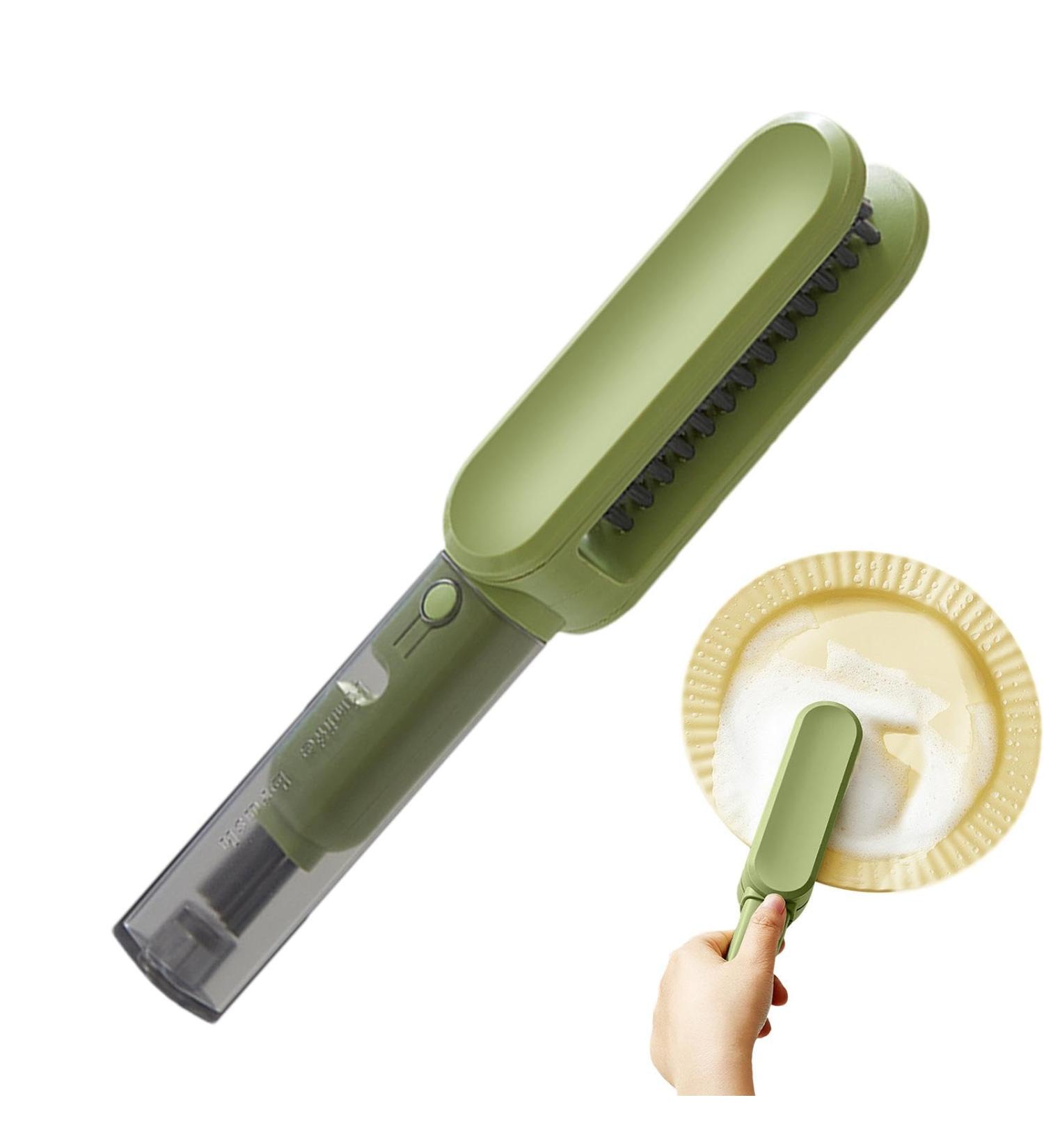 Cutlery Cleaner Brush | Multifunctional Double-Ended Bristle Scrubber Dish Cleaner Brush Cleaning Scrubber Brush for Kitchen Chopsticks Fork Spoon Green - Buy Online on GoSupps.com