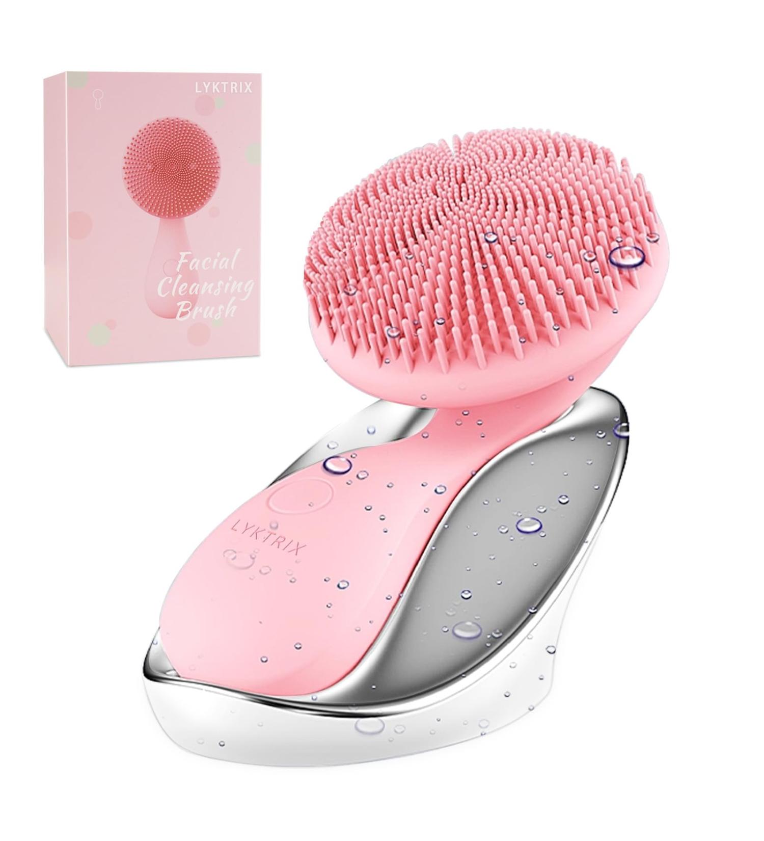 Rechargeable Facial Cleansing Brush - LYKTRIX Waterproof Electric Face Scrubber for Deep Cleansing & Exfoliation - Suitable for Men and Women - Buy Online on GoSupps.com